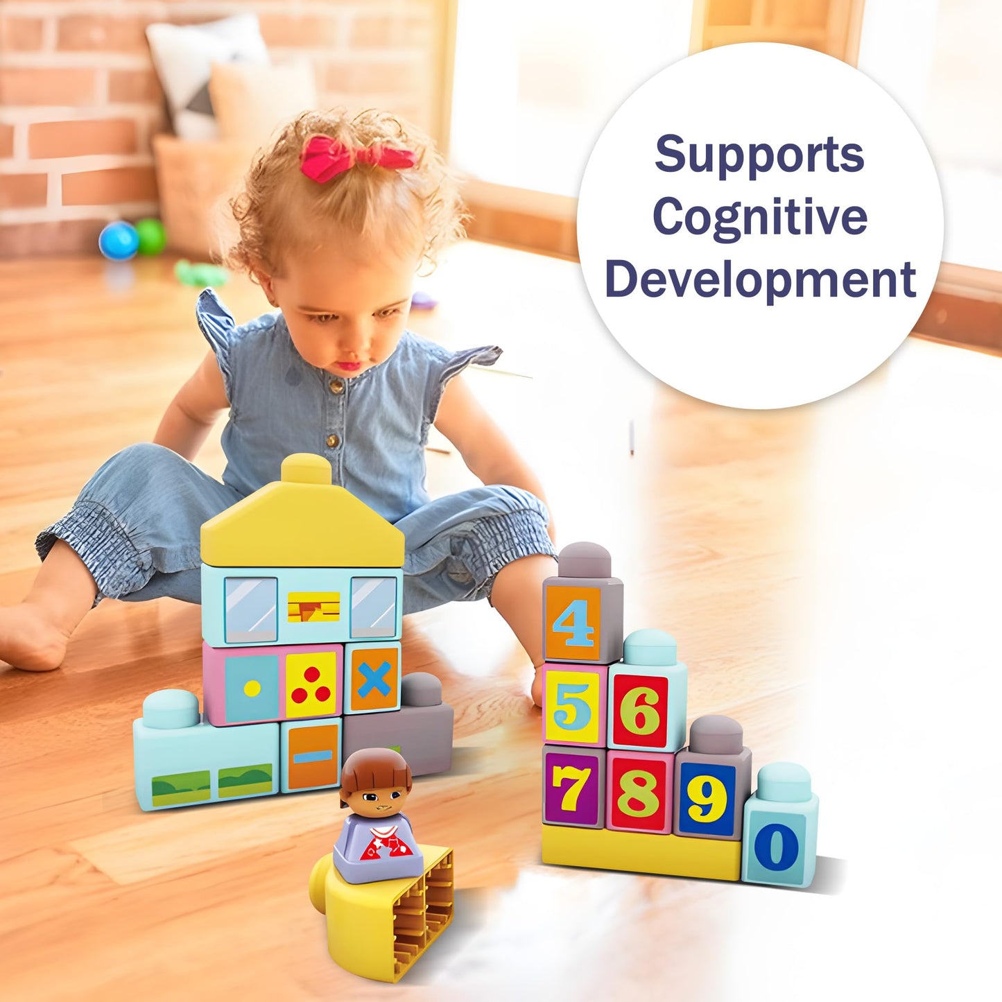 ROHSCE Baby Blocks 34-Piece Soft Stackable Blocks for Toddlers 6–12 Months