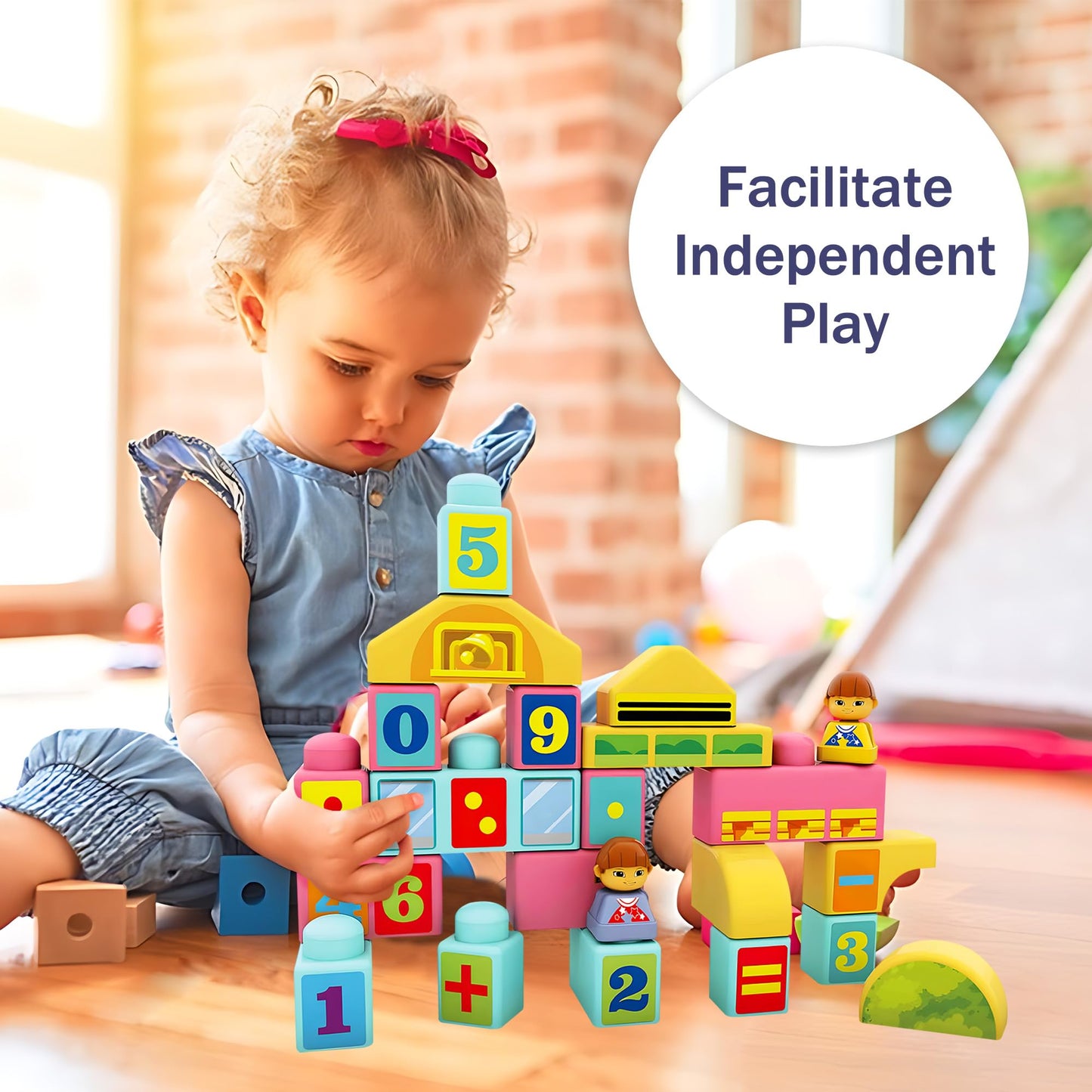 ROHSCE Baby Blocks 34-Piece Soft Stackable Blocks for Toddlers 6–12 Months