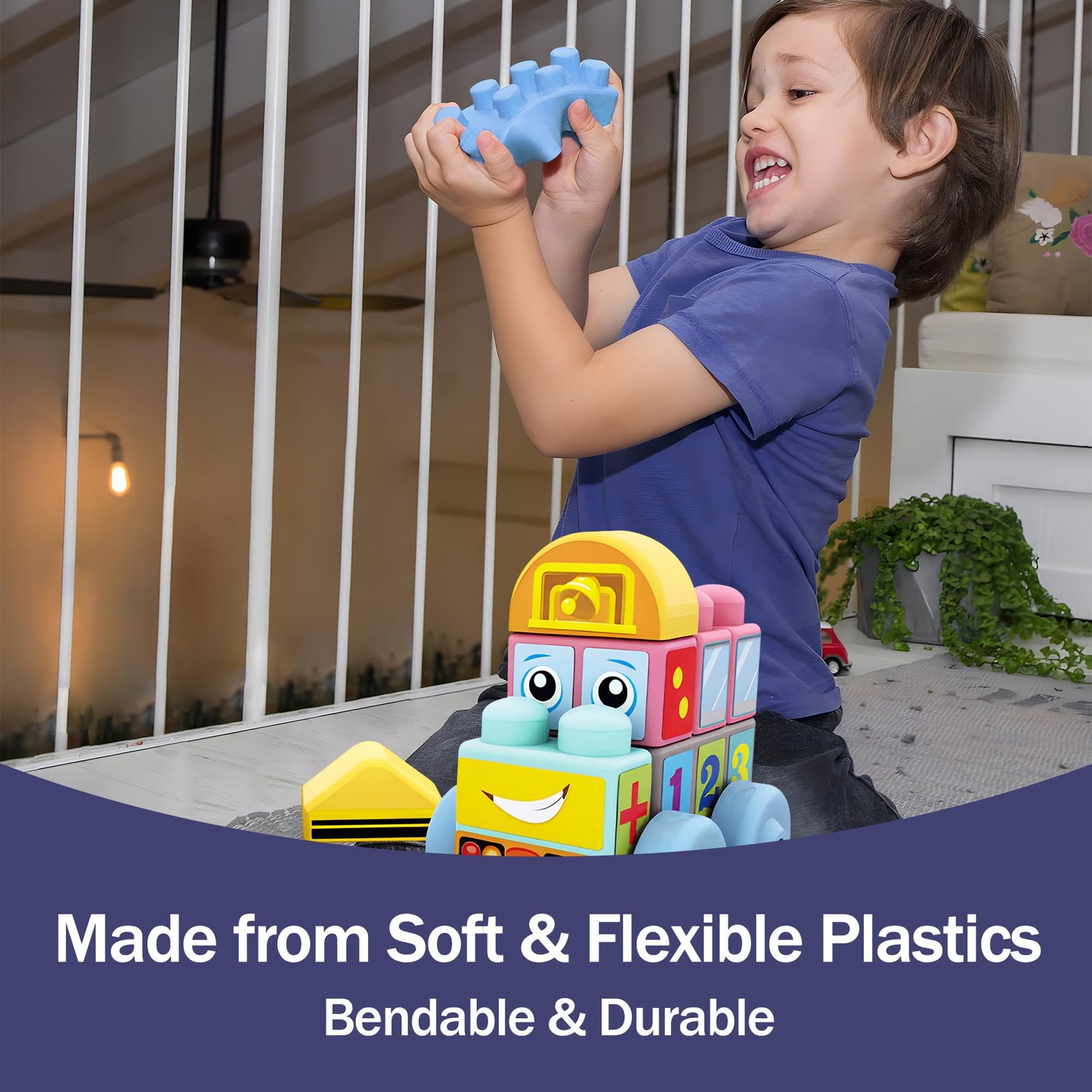 ROHSCE Baby Blocks 34-Piece Soft Stackable Blocks for Toddlers 6–12 Months