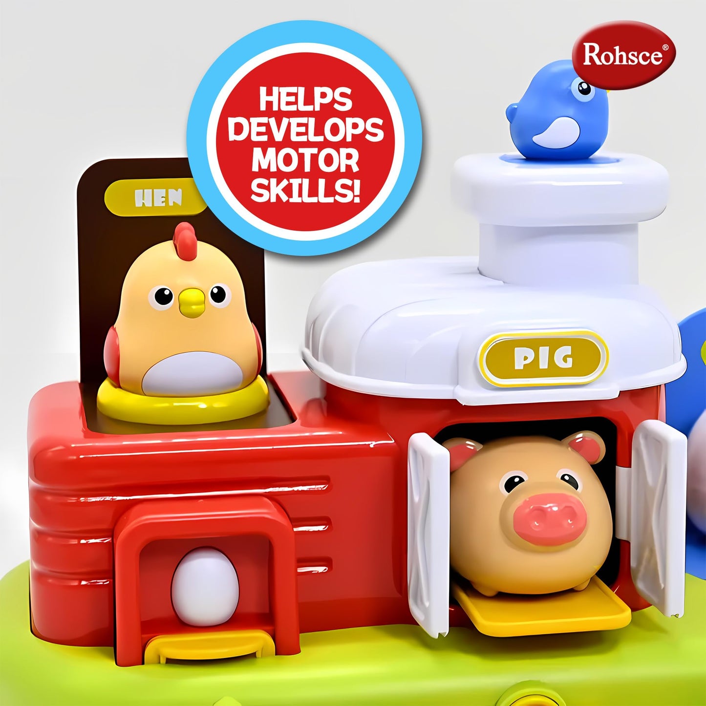 ROHSCE Baby Pop Up Toy with Music – Cause & Effect Learning for 6-12 Months