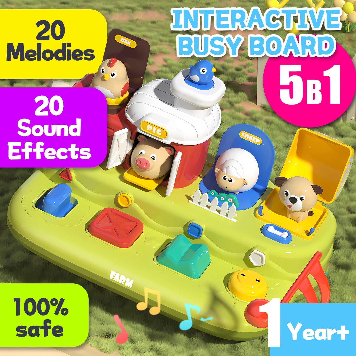 ROHSCE Baby Pop Up Toy with Music – Cause & Effect Learning for 6-12 Months
