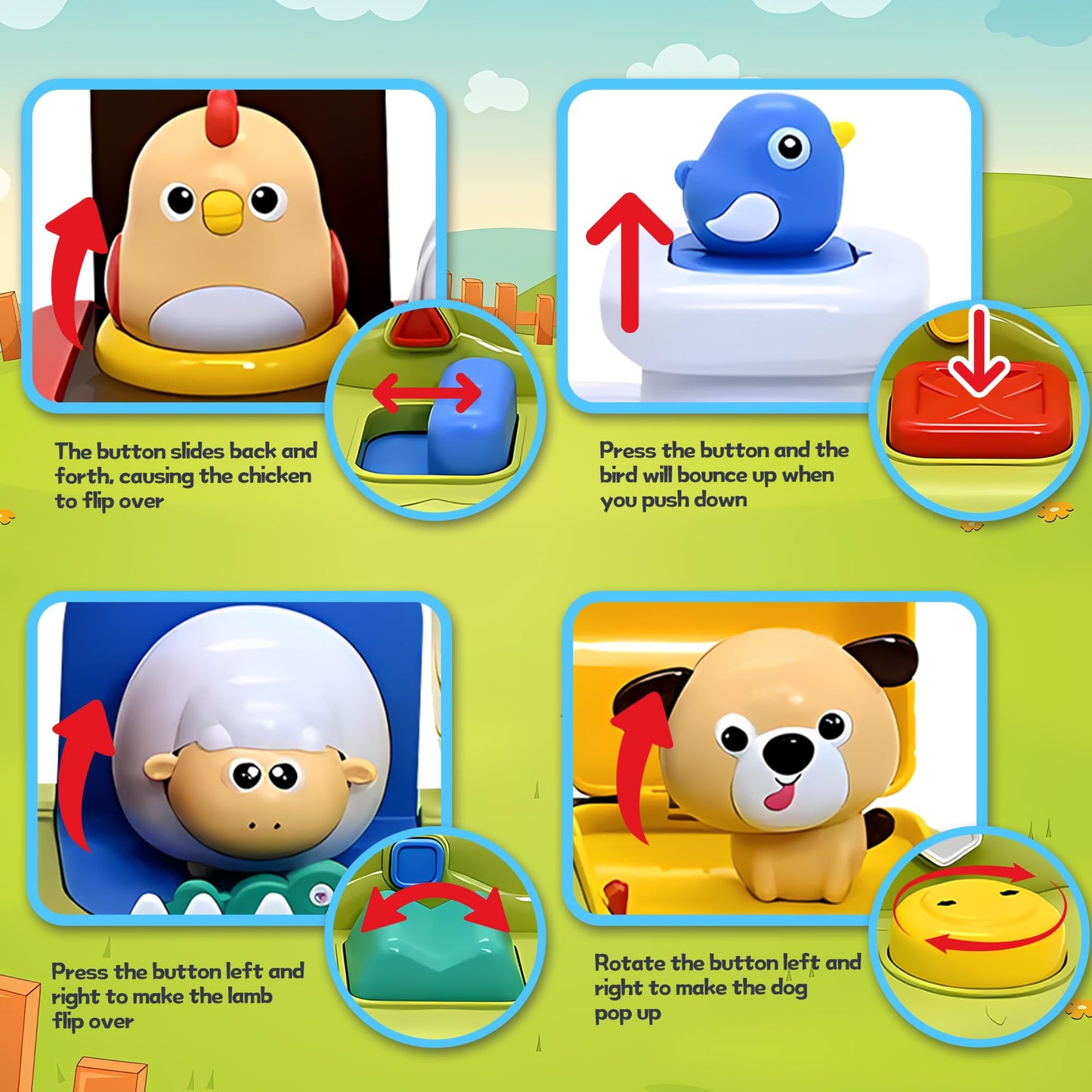 ROHSCE Baby Pop Up Toy with Music – Cause & Effect Learning for 6-12 Months
