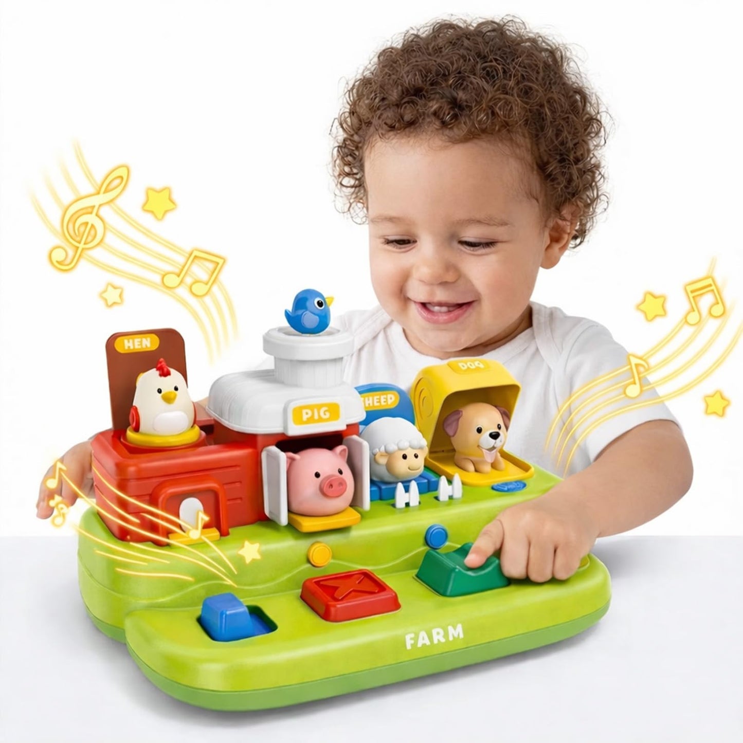 ROHSCE Baby Pop Up Toy with Music – Cause & Effect Learning for 6-12 Months
