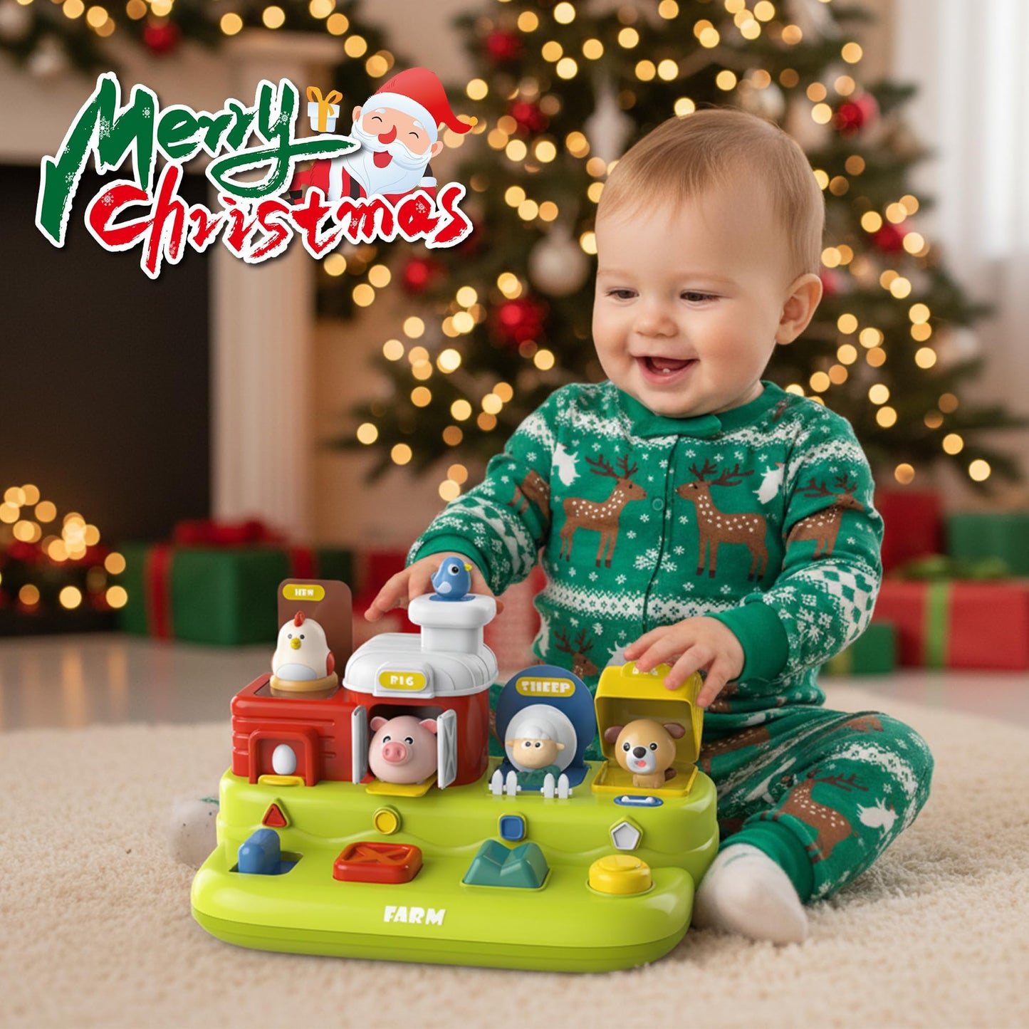 ROHSCE Baby Pop Up Toy with Music – Cause & Effect Learning for 6-12 Months