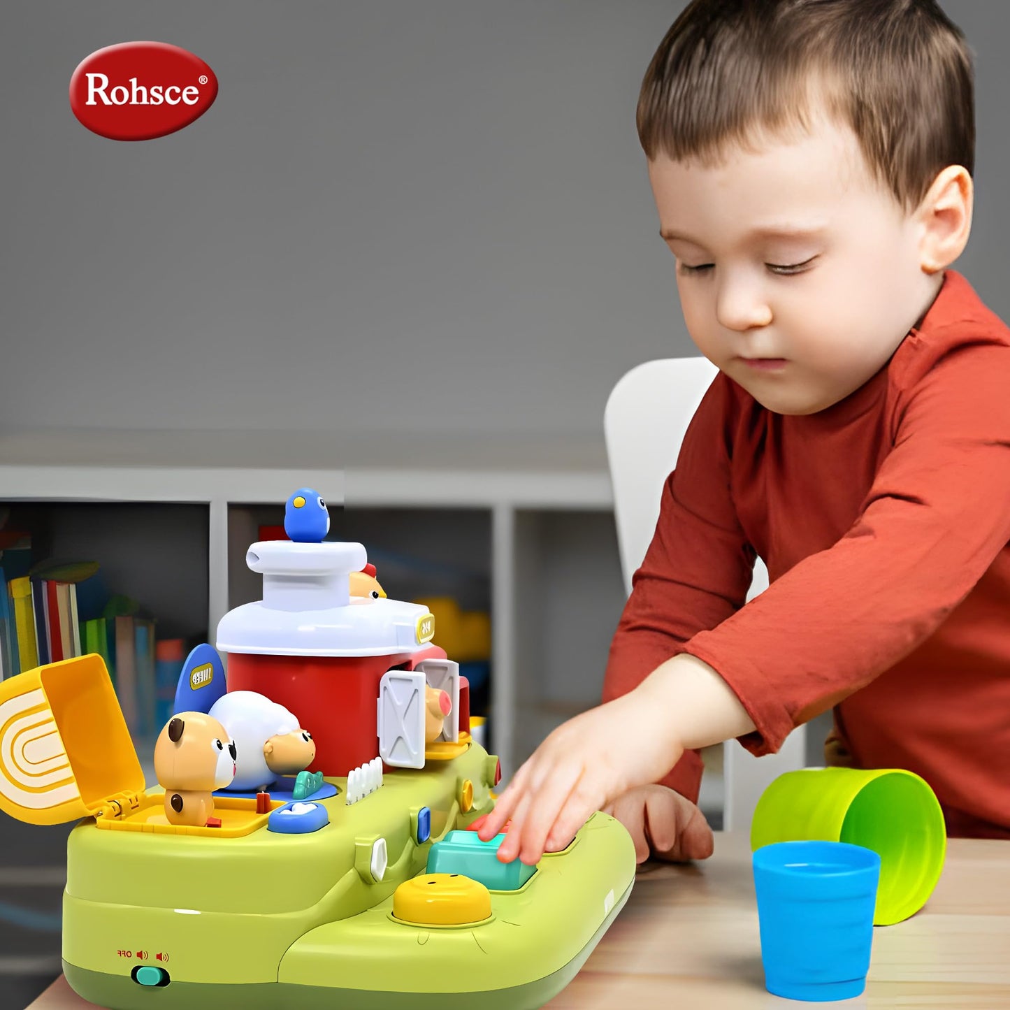 ROHSCE Baby Pop Up Toy with Music – Cause & Effect Learning for 6-12 Months