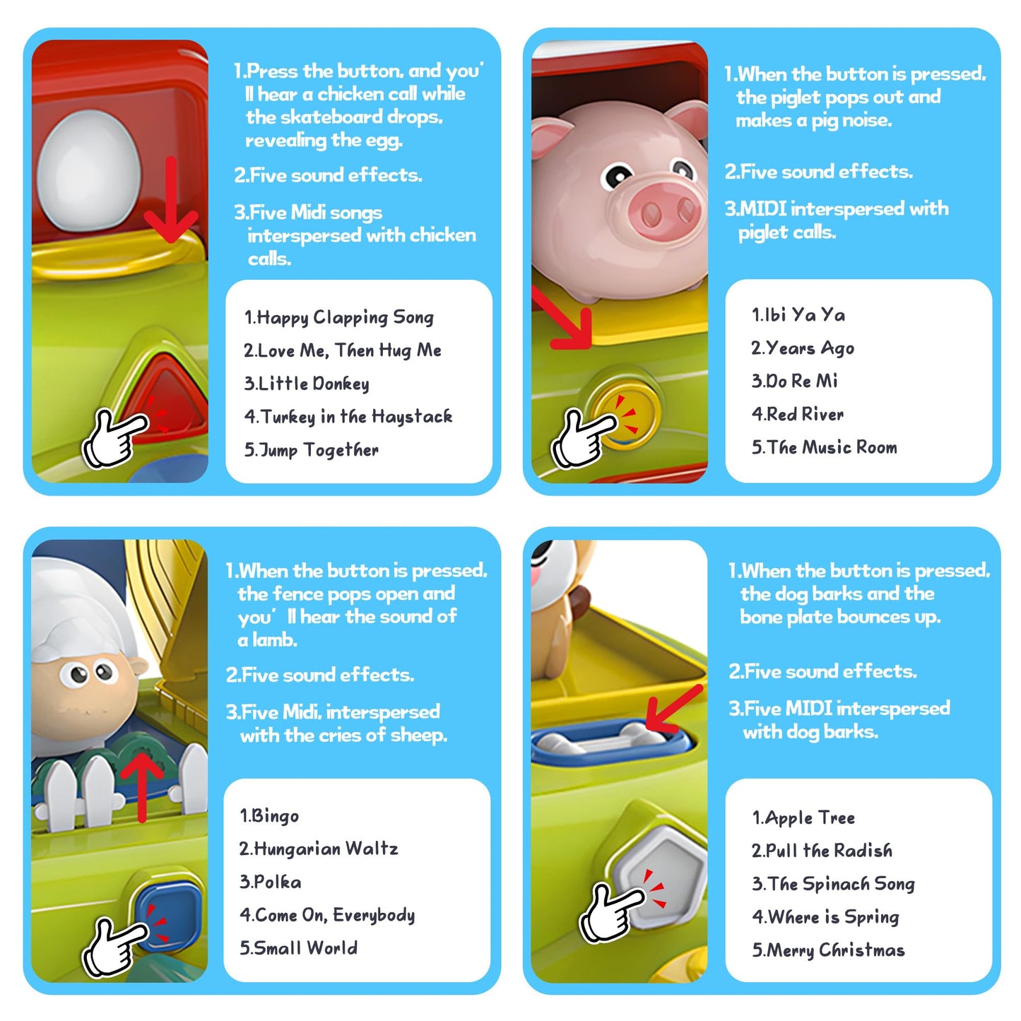 ROHSCE Baby Pop Up Toy with Music – Cause & Effect Learning for 6-12 Months