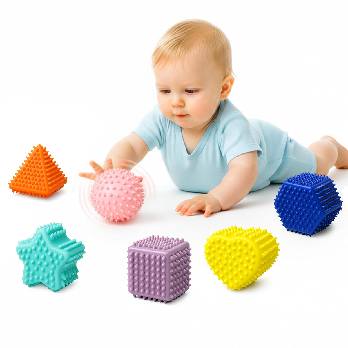 ROHSCE Baby Sensory Balls – Montessori Soft Balls for 6–12 Months | Textured Multicolor Play