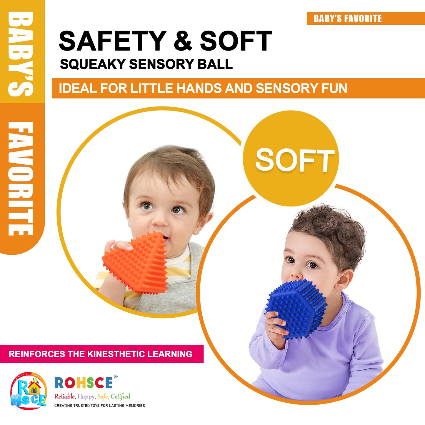 ROHSCE Baby Sensory Balls – Montessori Soft Balls for 6–12 Months | Textured Multicolor Play