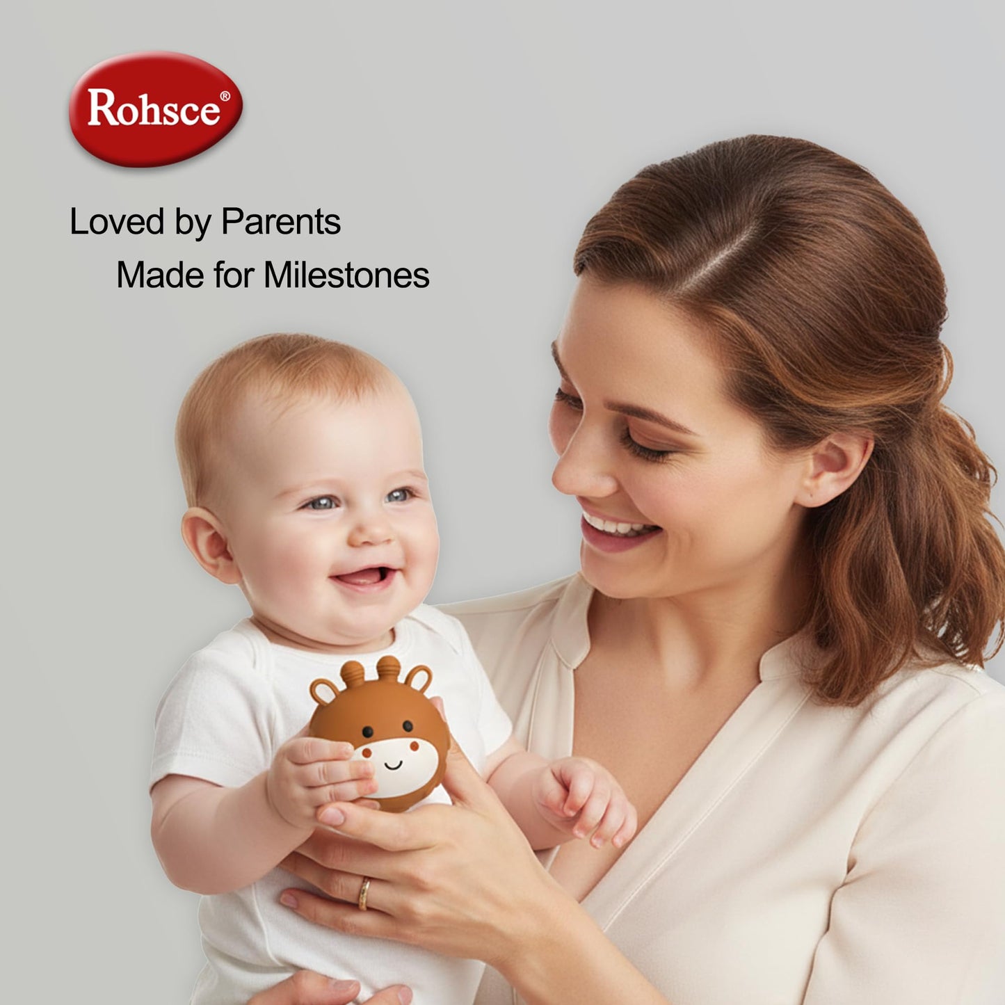 ROHSCE 6-Pack Baby Sensory Balls – Textured Animal Face Toys & Teethers