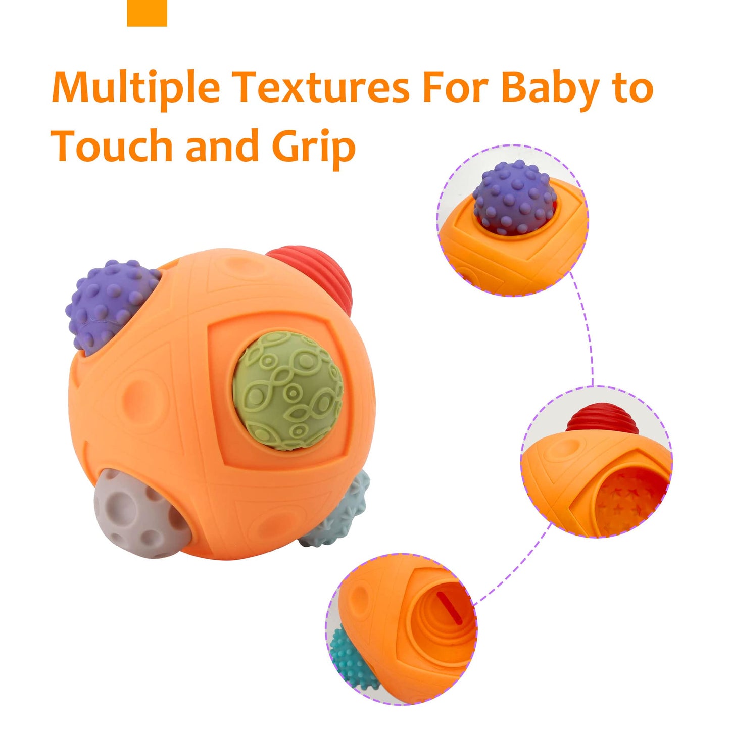 ROHSCE Sensory Balls for Toddlers – Montessori, BPA Free Teething Bath Toys