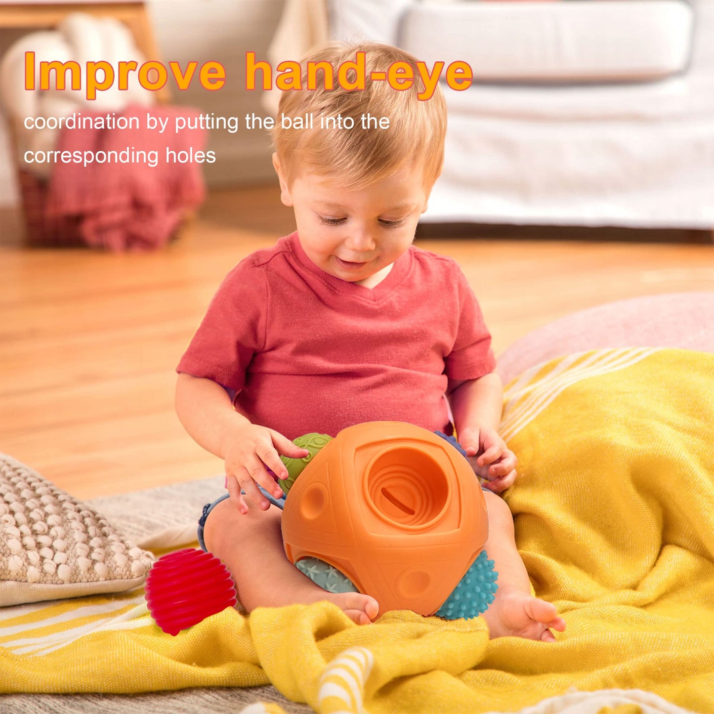 ROHSCE Sensory Balls for Toddlers – Montessori, BPA Free Teething Bath Toys