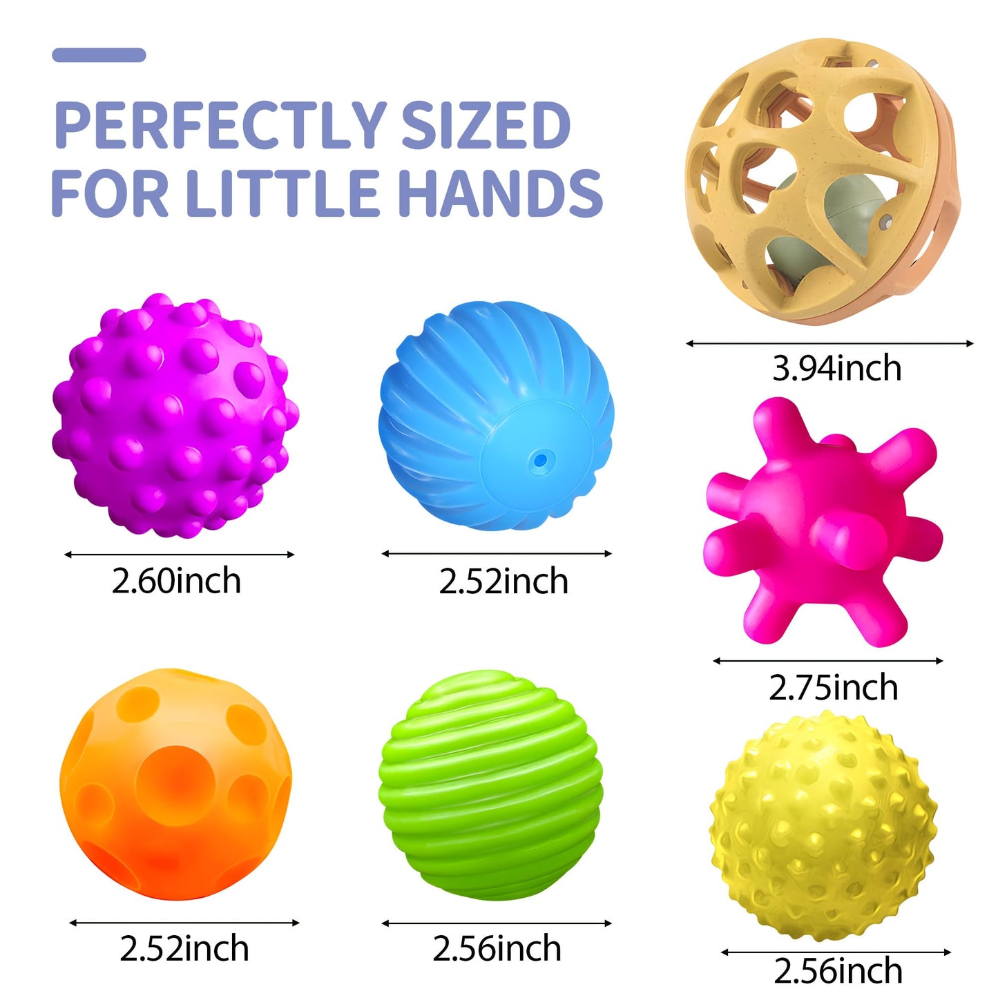 ROHSCE Montessori Sensory Balls for Babies – Colorful Textured Toys & Rattle (3 Months+)