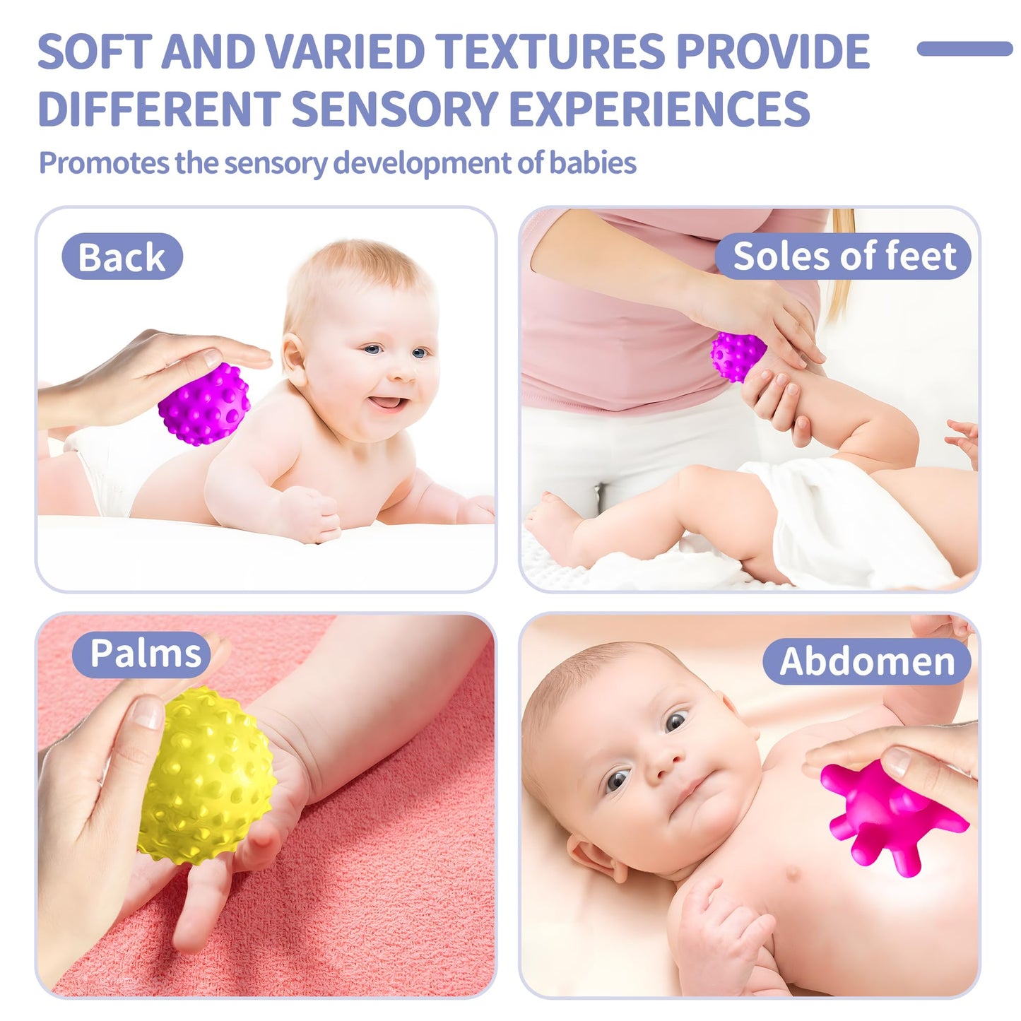ROHSCE Montessori Sensory Balls & Rattle — Safe Textured Toys for Babies 3–12 Months