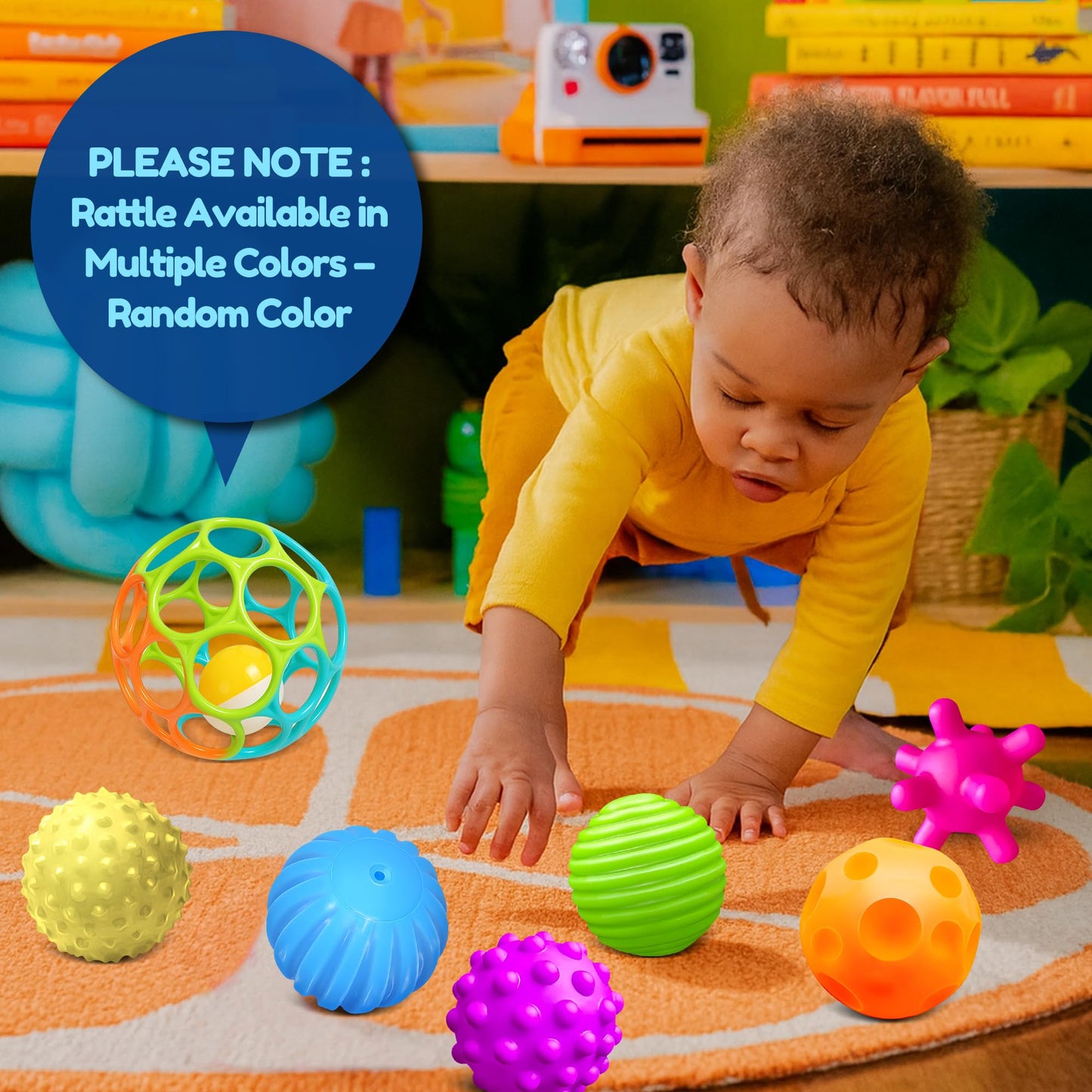 ROHSCE Sensory Balls for Toddlers 1-3 | Squeeze & Rattle Baby Toys, Teething Montessori Soft Balls