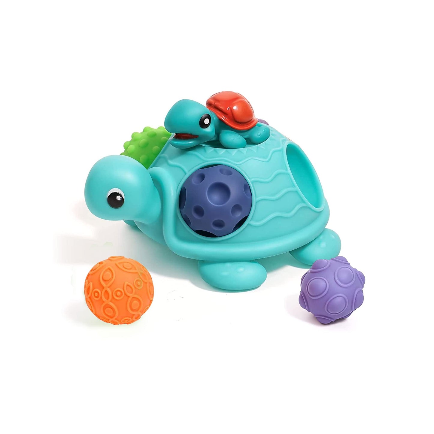 ROHSCE Sensory Balls for Babies 6-12 Months – Montessori Textured Balls with Turtle Bath Toy