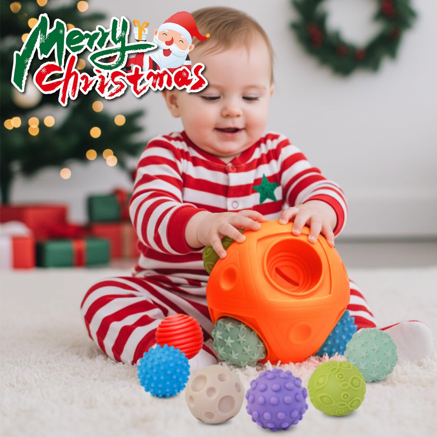 ROHSCE Sensory Balls for Toddlers – Montessori, BPA Free Teething Bath Toys