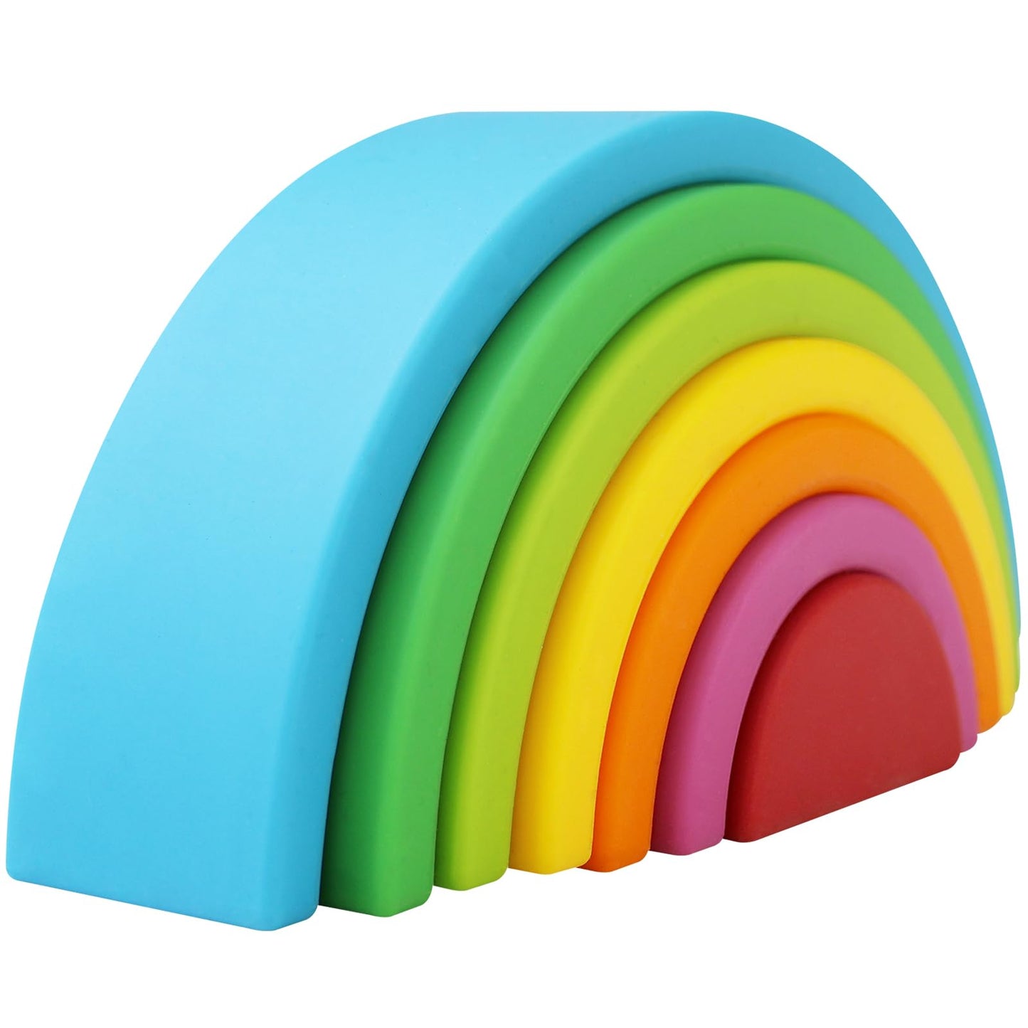 ROHSCE Silicone Stacking Toys for Babies – Soft Rainbow Nesting Blocks | Montessori Sensory Toy