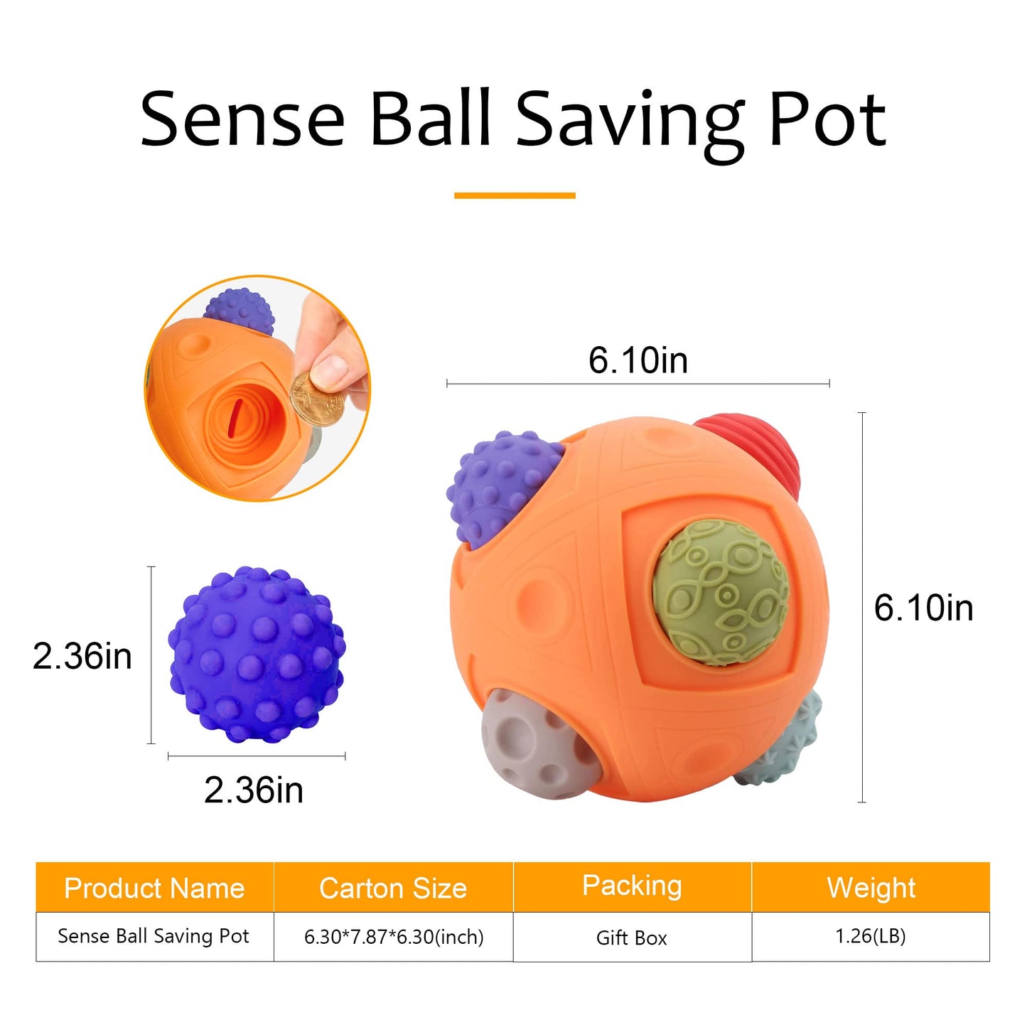 ROHSCE Sensory Balls for Toddlers – Montessori, BPA Free Teething Bath Toys