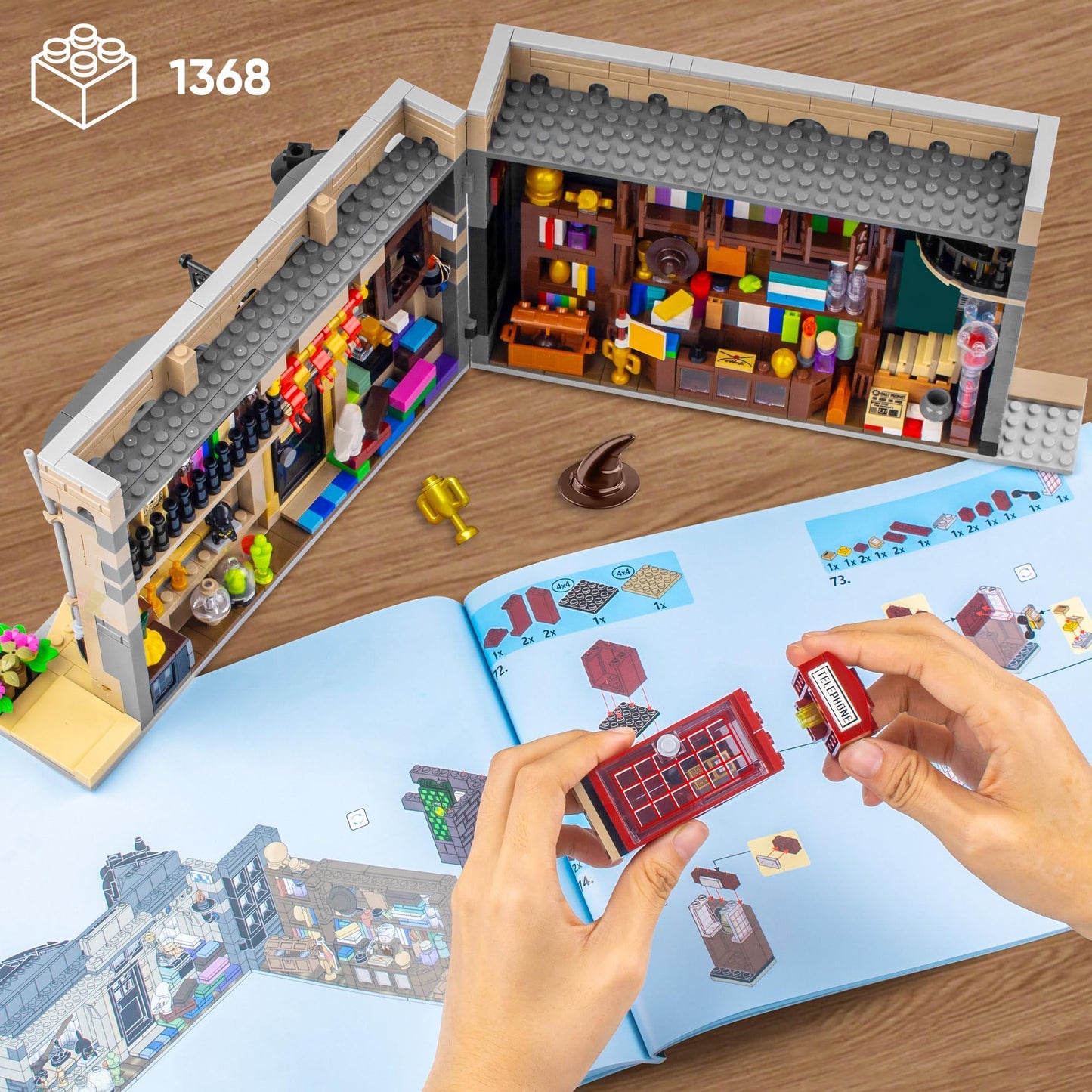 ROKAFU Magic Shop Building Set – 1368 Pieces, 2-in-1 Playset, Wizard Shop Gift (Ages 12+)
