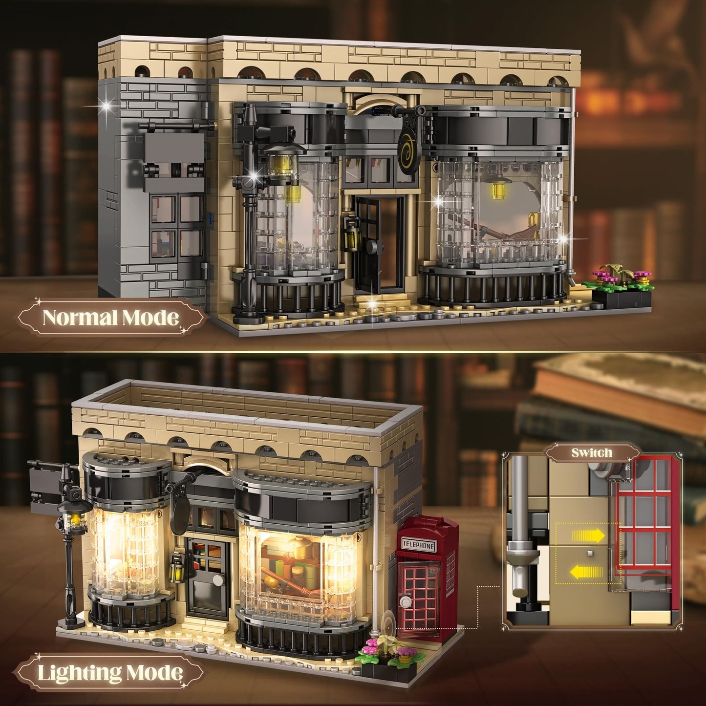 ROKAFU Magic Shop Building Set – 1368 Pieces, 2-in-1 Playset, Wizard Shop Gift (Ages 12+)