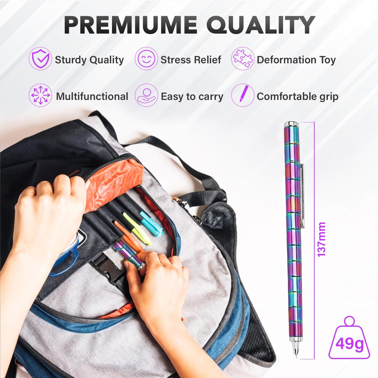Rokile Magnetic Fidget Pen – 13-Tube Toy Pen for Focus, Creativity & Writing