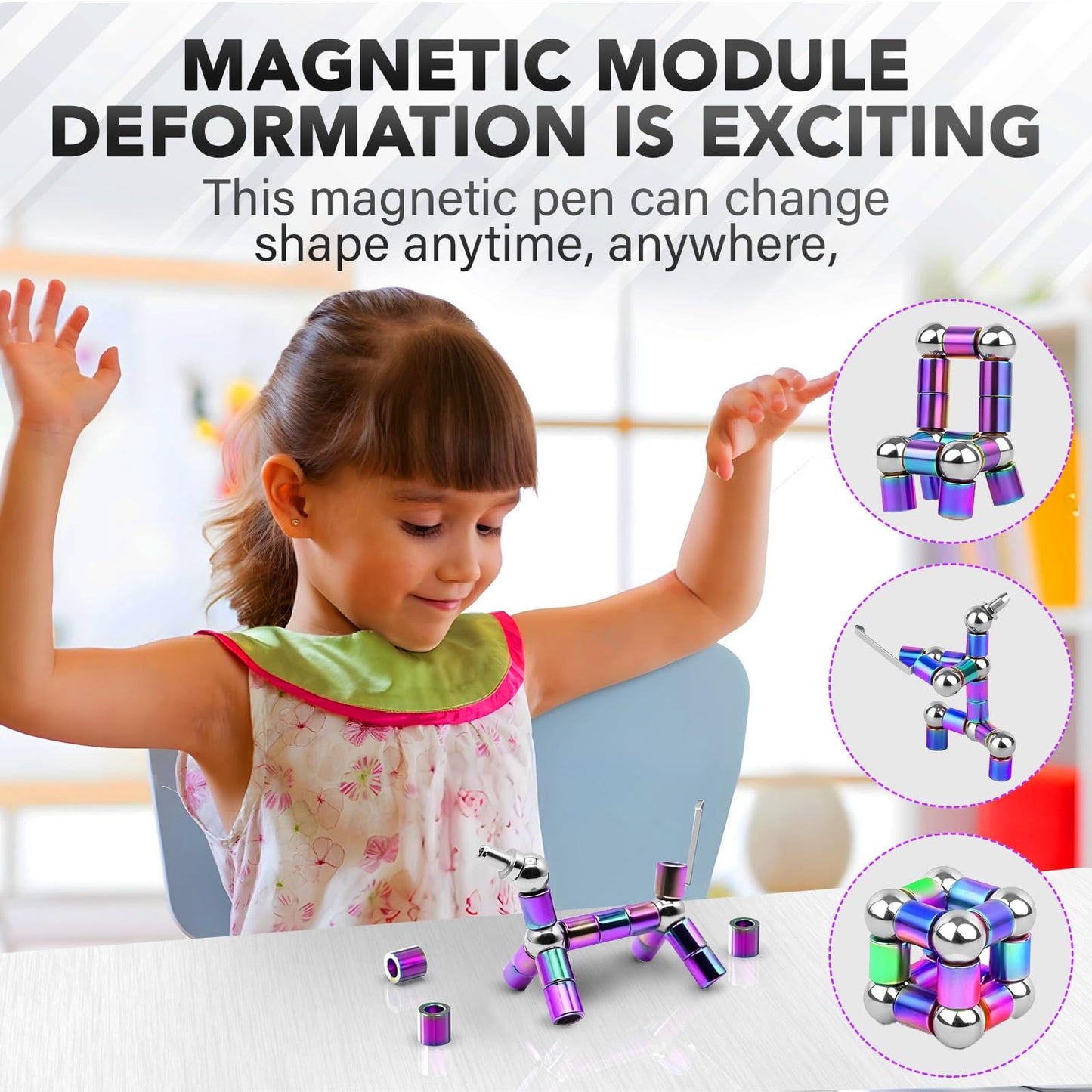 Rokile Magnetic Fidget Pen – 13-Tube Toy Pen for Focus, Creativity & Writing