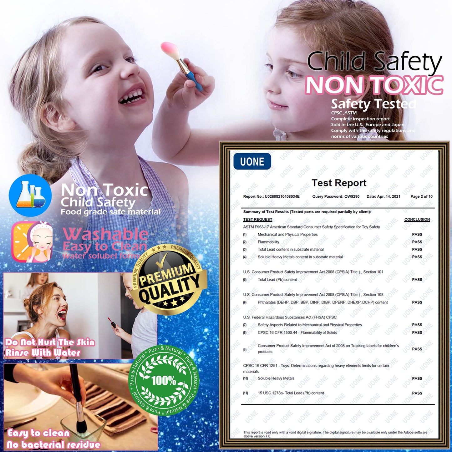 ROKKES Kids Makeup Sets for Girls 5-8 | 57-Piece Play Makeup Kit