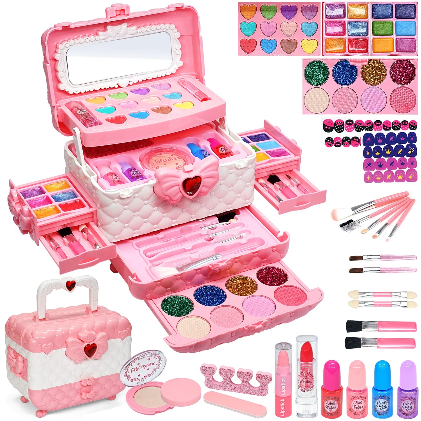 ROKKES Kids Makeup Set for Girls – Safe Dress-Up Kit for Ages 3-12