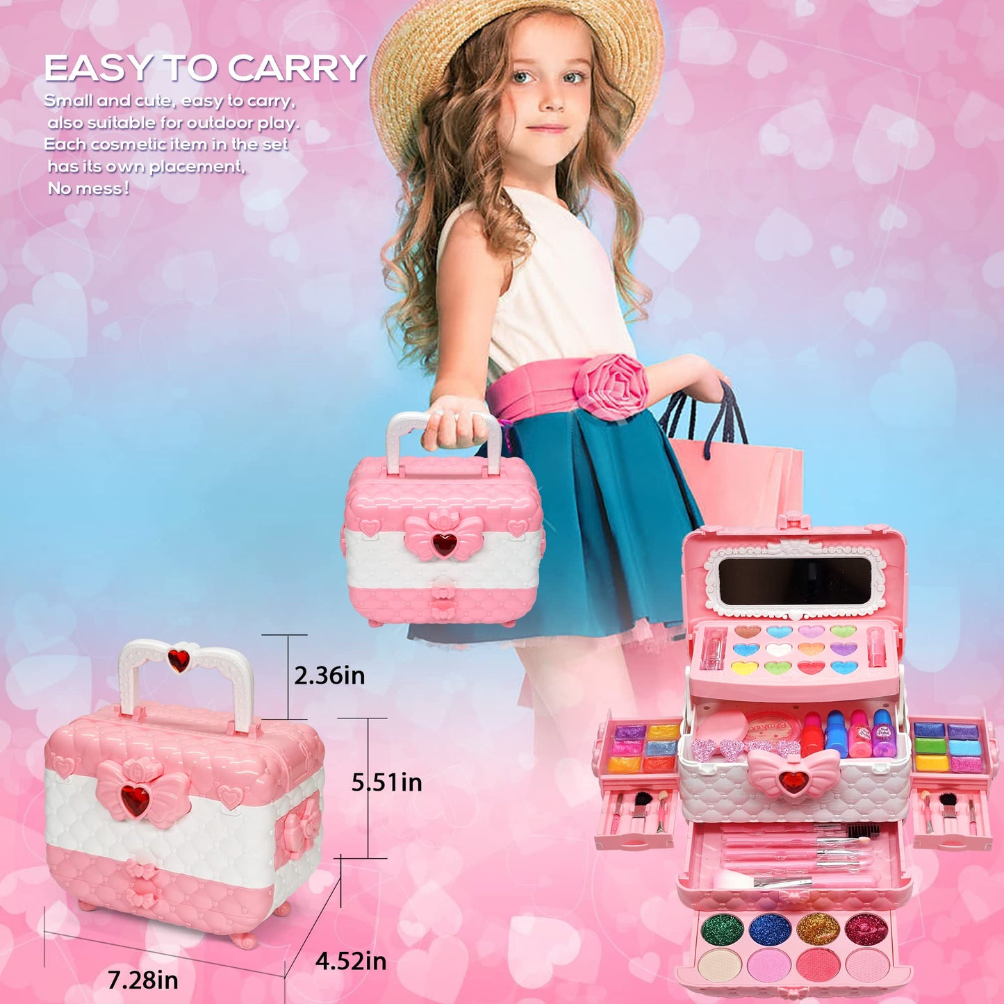 ROKKES Kids Makeup Set for Girls – Safe Dress-Up Kit for Ages 3-12
