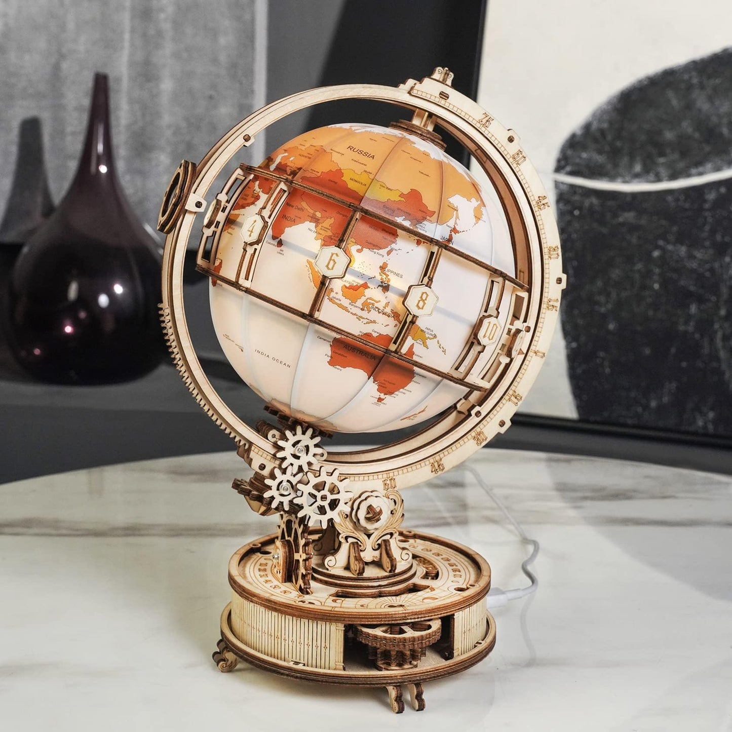 ROKR 3D Wooden Globe Puzzle with LED — 180 Pieces