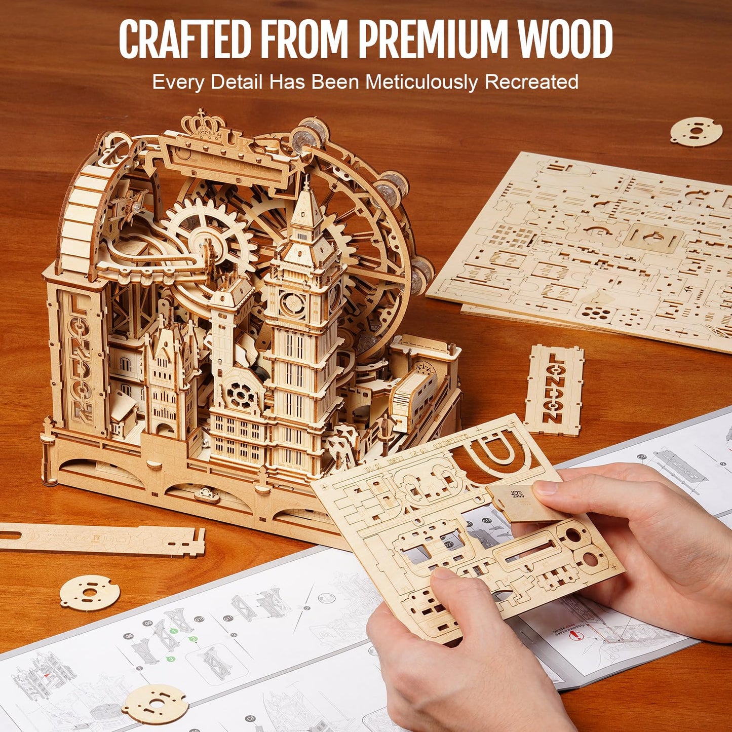 ROKR 3D Wooden Puzzle for Adults | Marble Travel London – 431-Piece