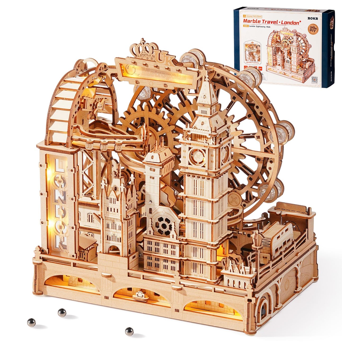ROKR 3D Wooden Puzzle for Adults | Marble Travel London – 431-Piece