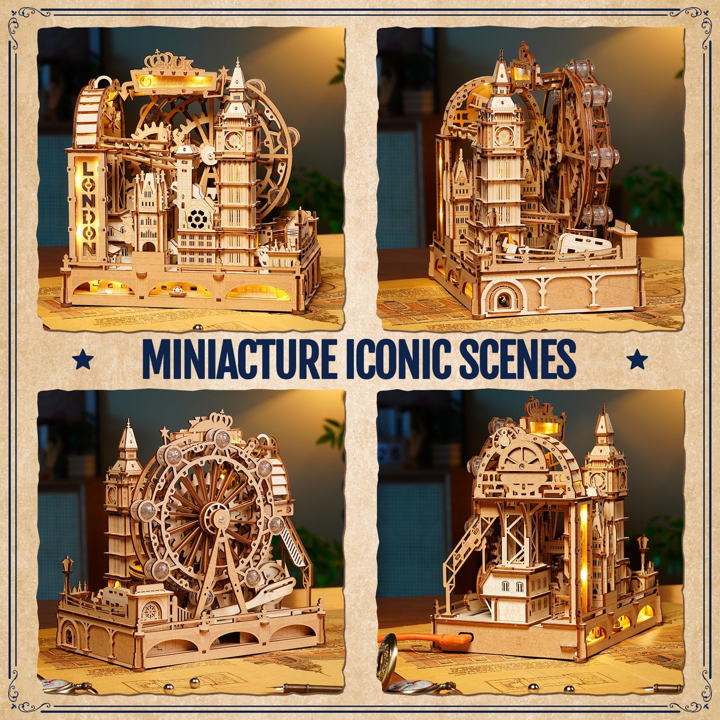 ROKR 3D Wooden Puzzle for Adults | Marble Travel London – 431-Piece