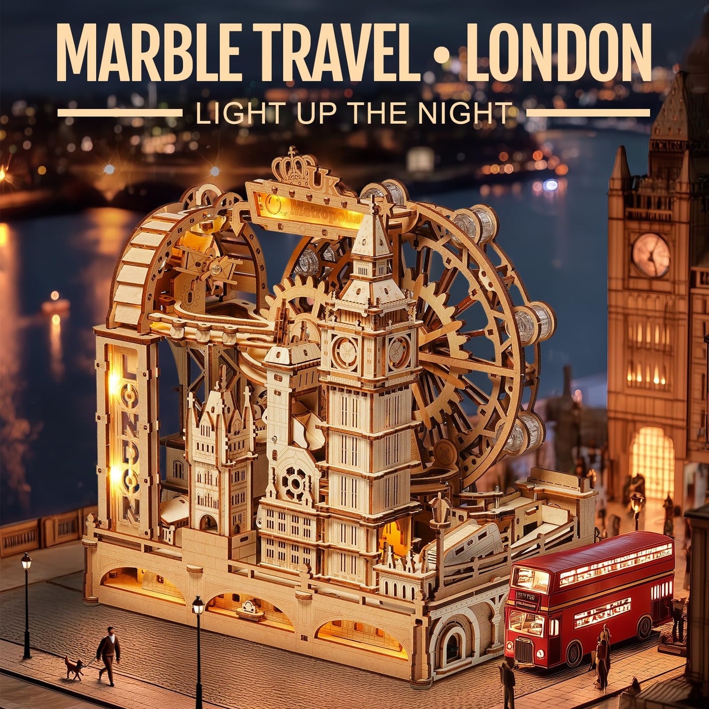 ROKR 3D Wooden Puzzle for Adults | Marble Travel London – 431-Piece