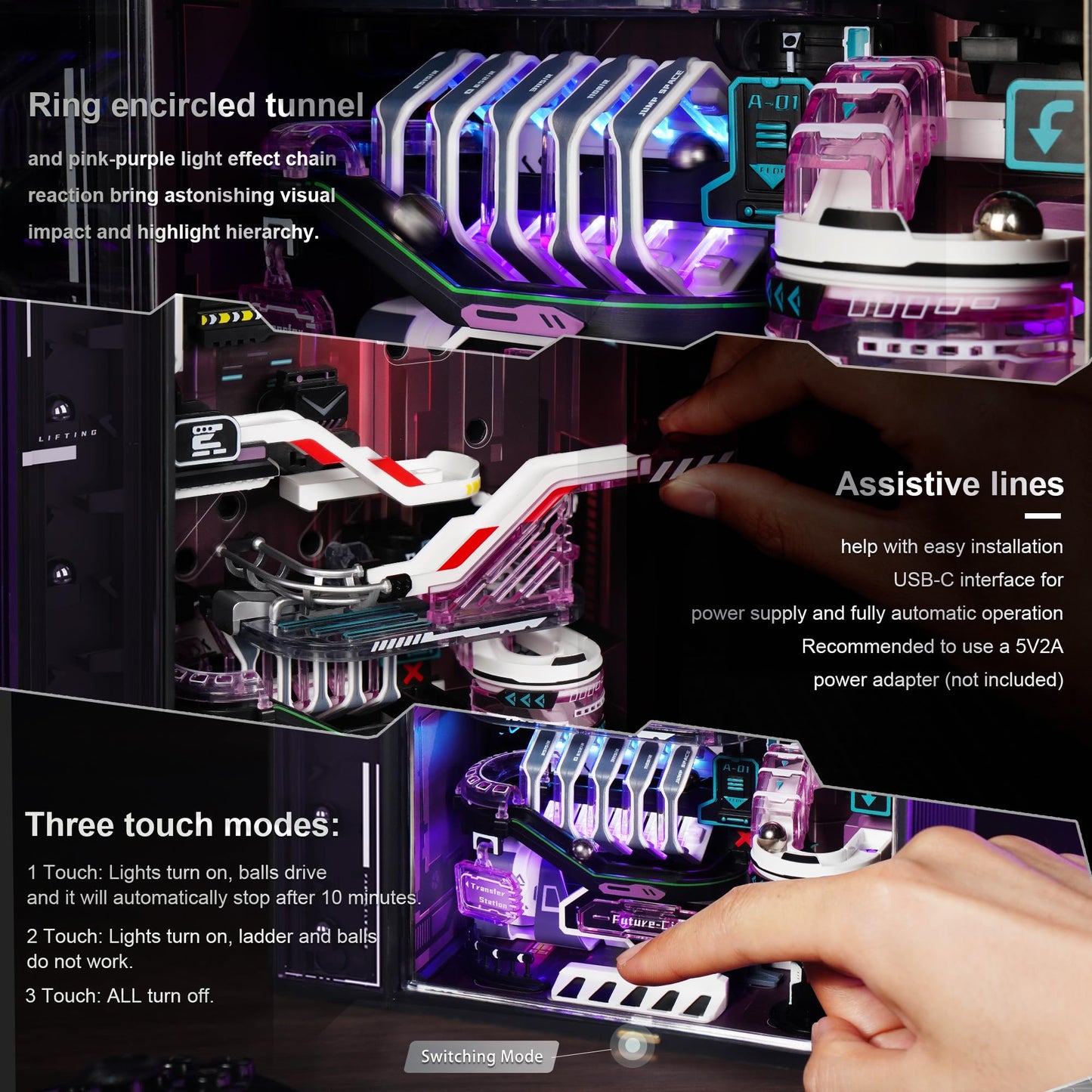 ROKR 3D Marble Run MR02S – 140-Piece STEM Building Kit for Adults