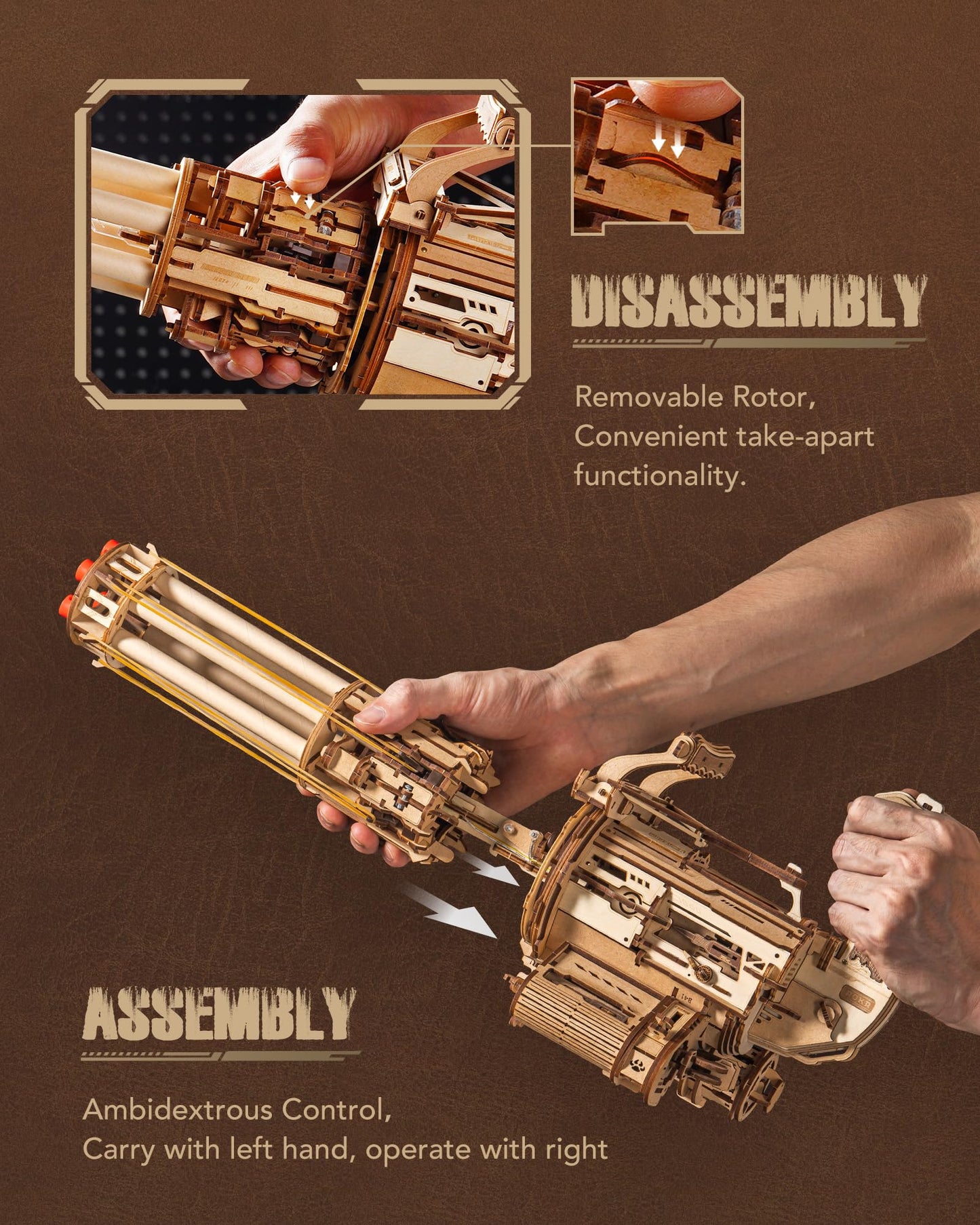 ROKR 3D Wooden Puzzle for Adults – Rotating-Barrel Machine, 412 Pieces