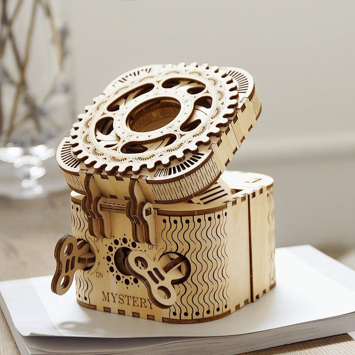 ROKR 3D Wooden Puzzle Mechanical Treasure Box | DIY Brain Teaser for Adults 14+