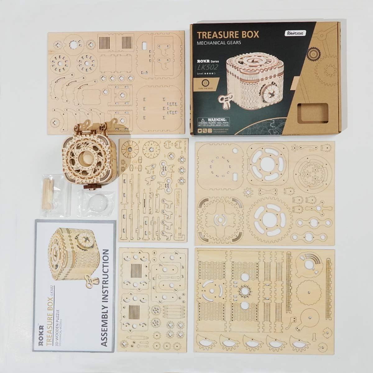 ROKR 3D Wooden Puzzle Mechanical Treasure Box | DIY Brain Teaser for Adults 14+