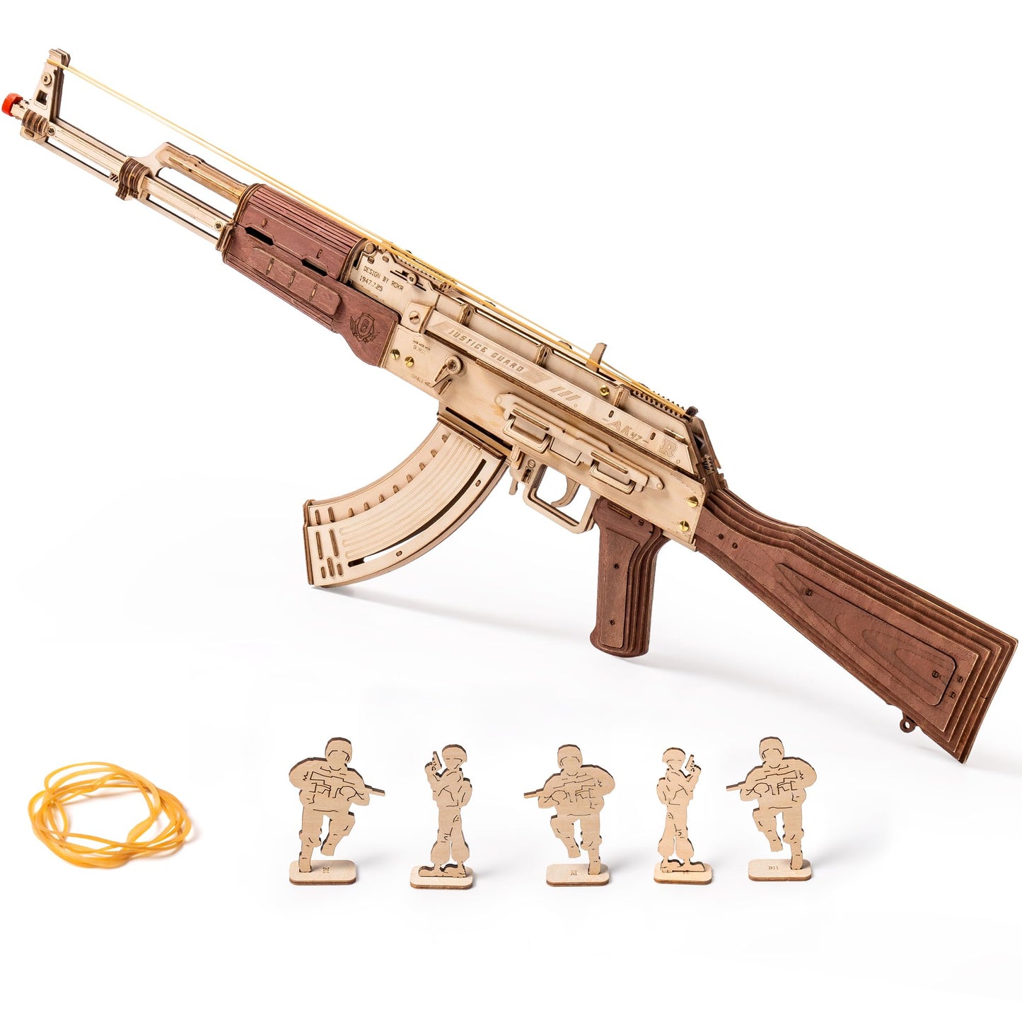 ROKR 3D AK47 Wooden Puzzle Model – Dual Shooting Modes DIY Kit
