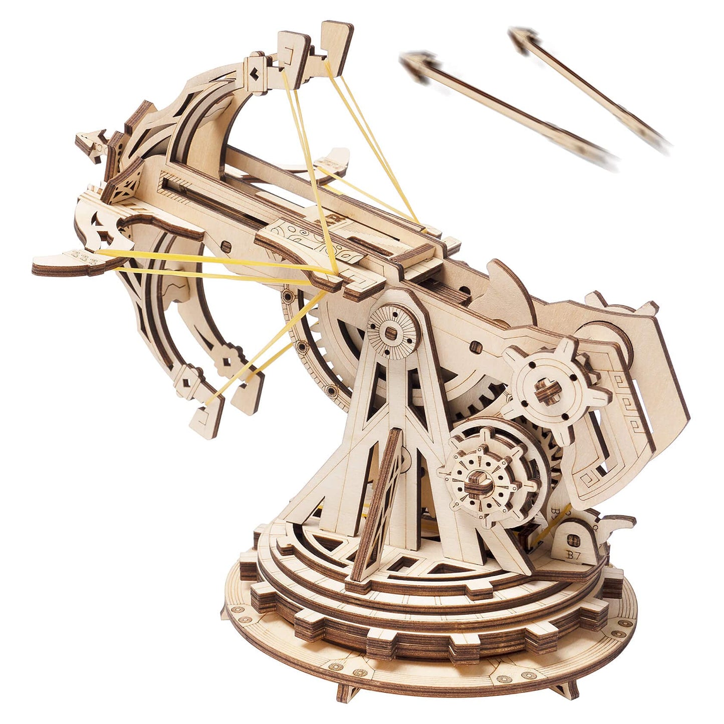 ROKR 3D Wooden Ballista Launcher Kit for Adults – DIY STEM Puzzle & Model