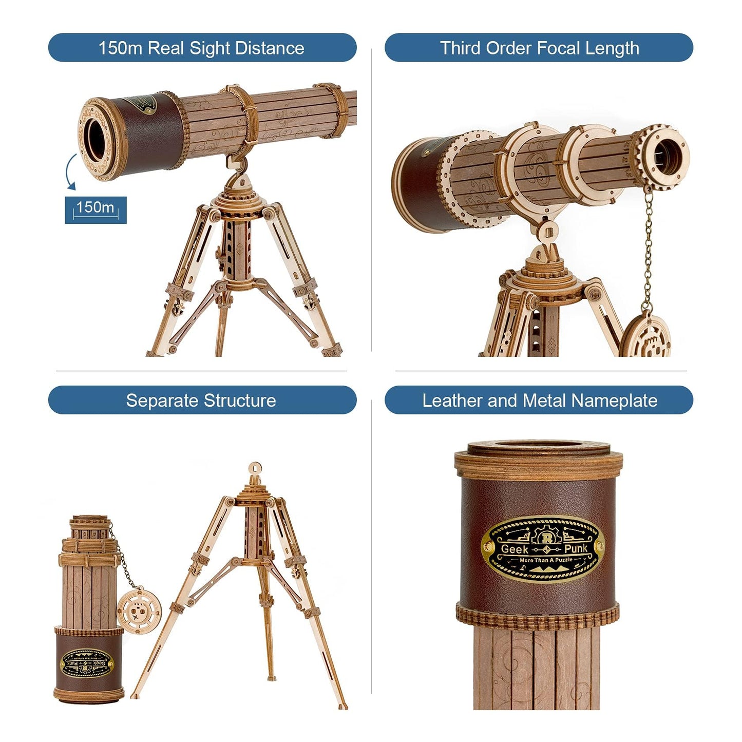 ROKR 3D Wooden Puzzles — DIY Model Kits for Adults With Monocular Telescope