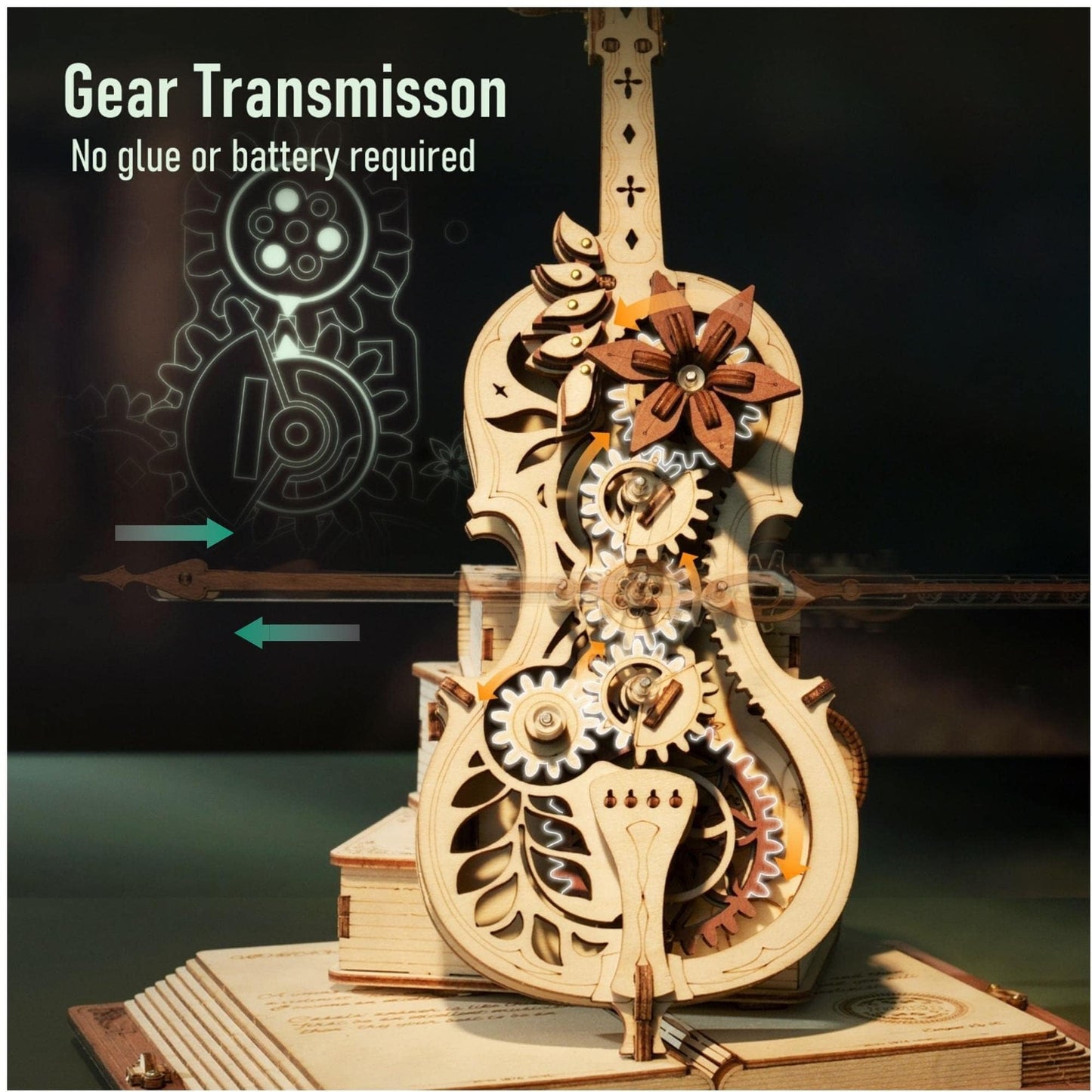 ROKR 3D Cello Puzzle Kit – 1:5 Scale, 199 Pieces, No Glue