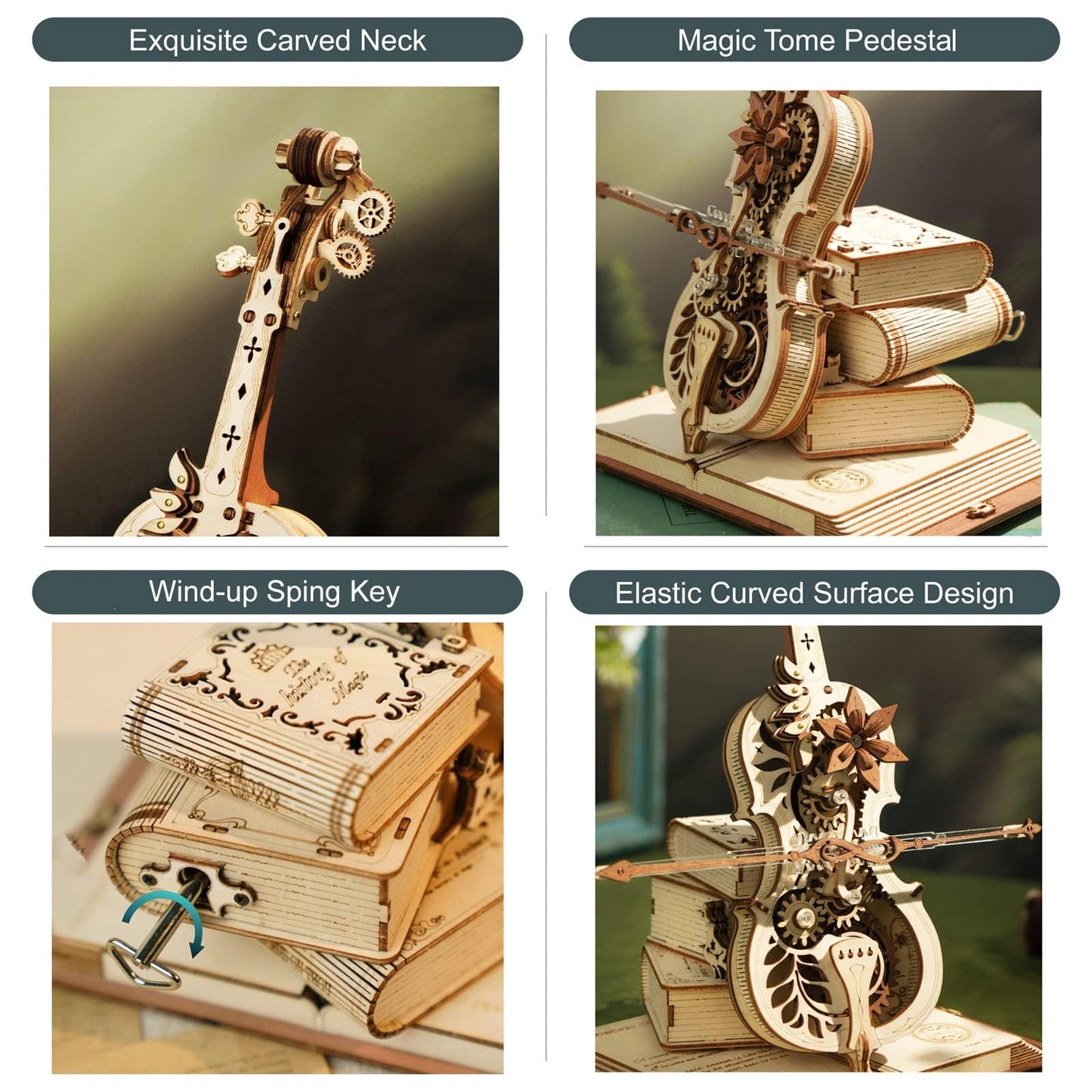 ROKR 3D Cello Puzzle Kit – 1:5 Scale, 199 Pieces, No Glue