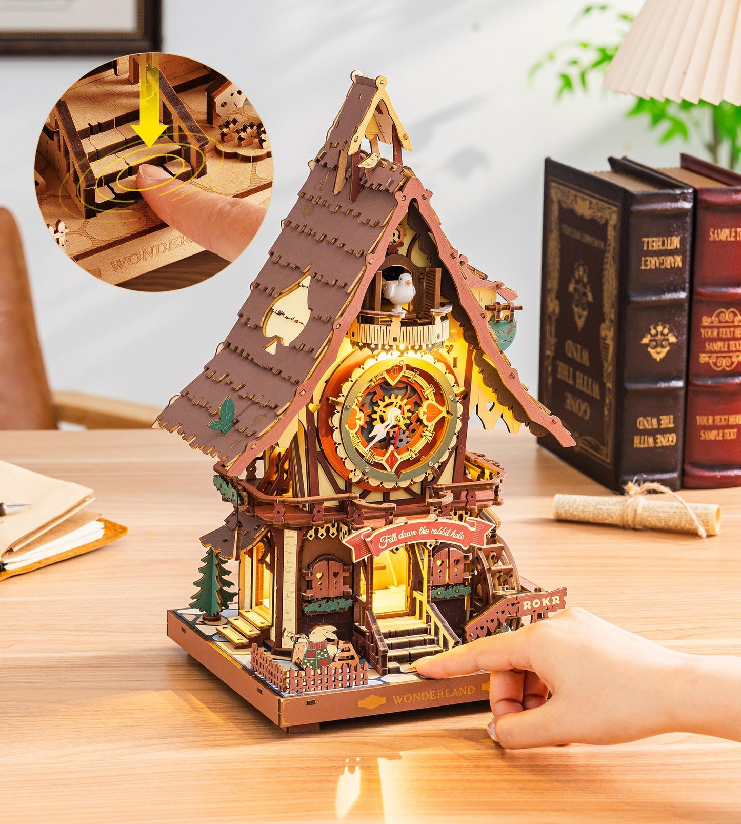 ROKR Cuckoo Clock: Mechanical 3D Wooden Puzzle Kit for Adults | DIY Clock Model & Home Decor