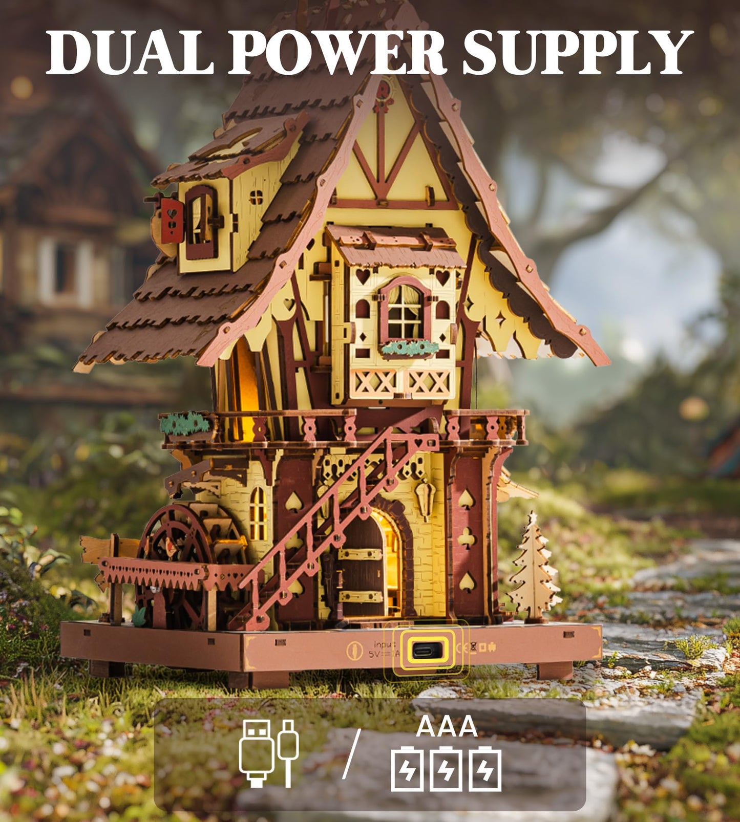 ROKR Cuckoo Clock: Mechanical 3D Wooden Puzzle Kit for Adults | DIY Clock Model & Home Decor