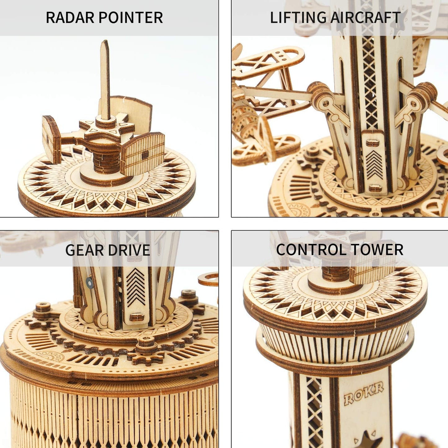 ROKR 3D Wooden Puzzle Mechanical Music Box | Aircraft DIY Model Kit