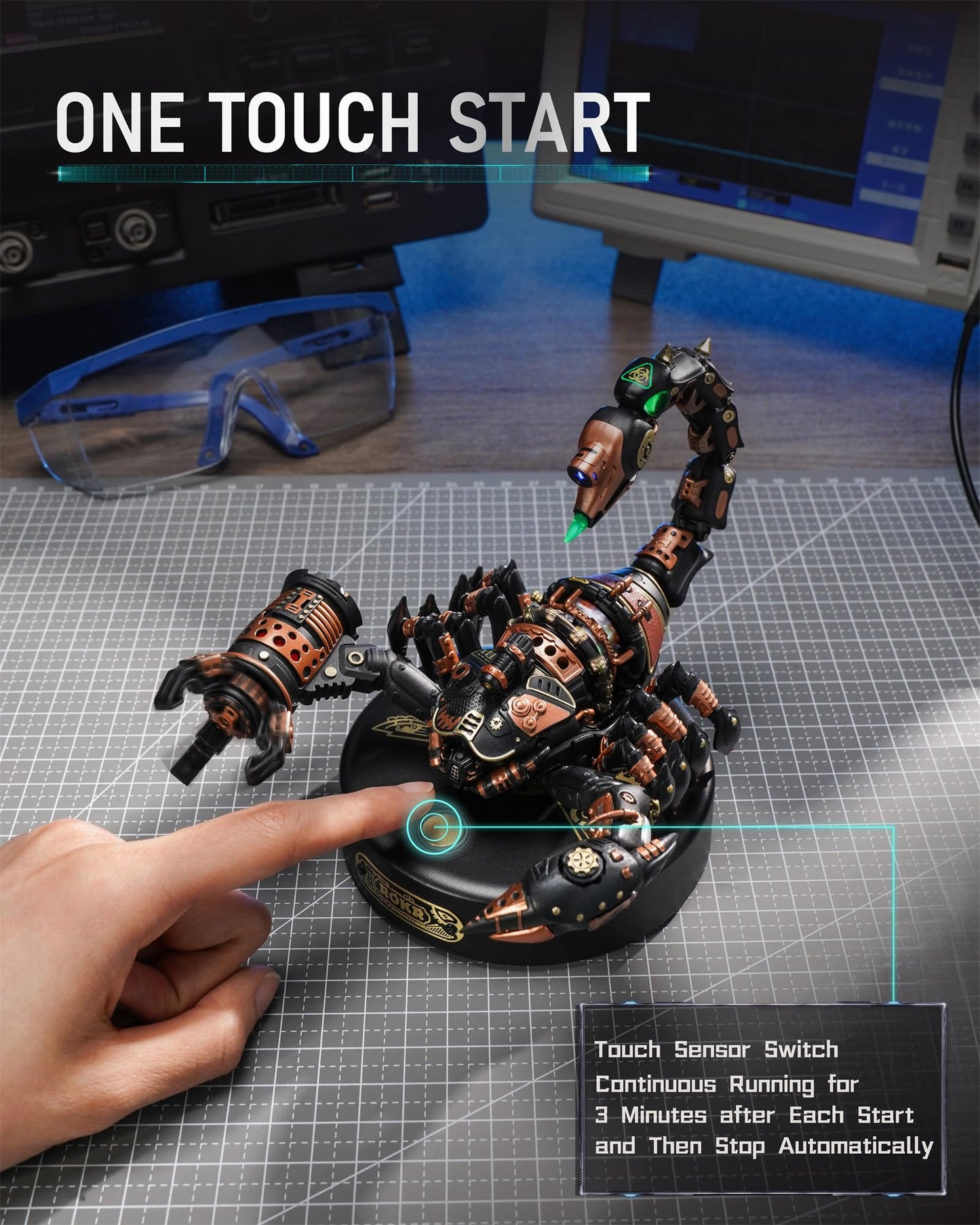 ROKR Emperor Scorpion 3D Metal Model Kit – Steampunk Electric Mechanical Puzzle for Adults & Kids