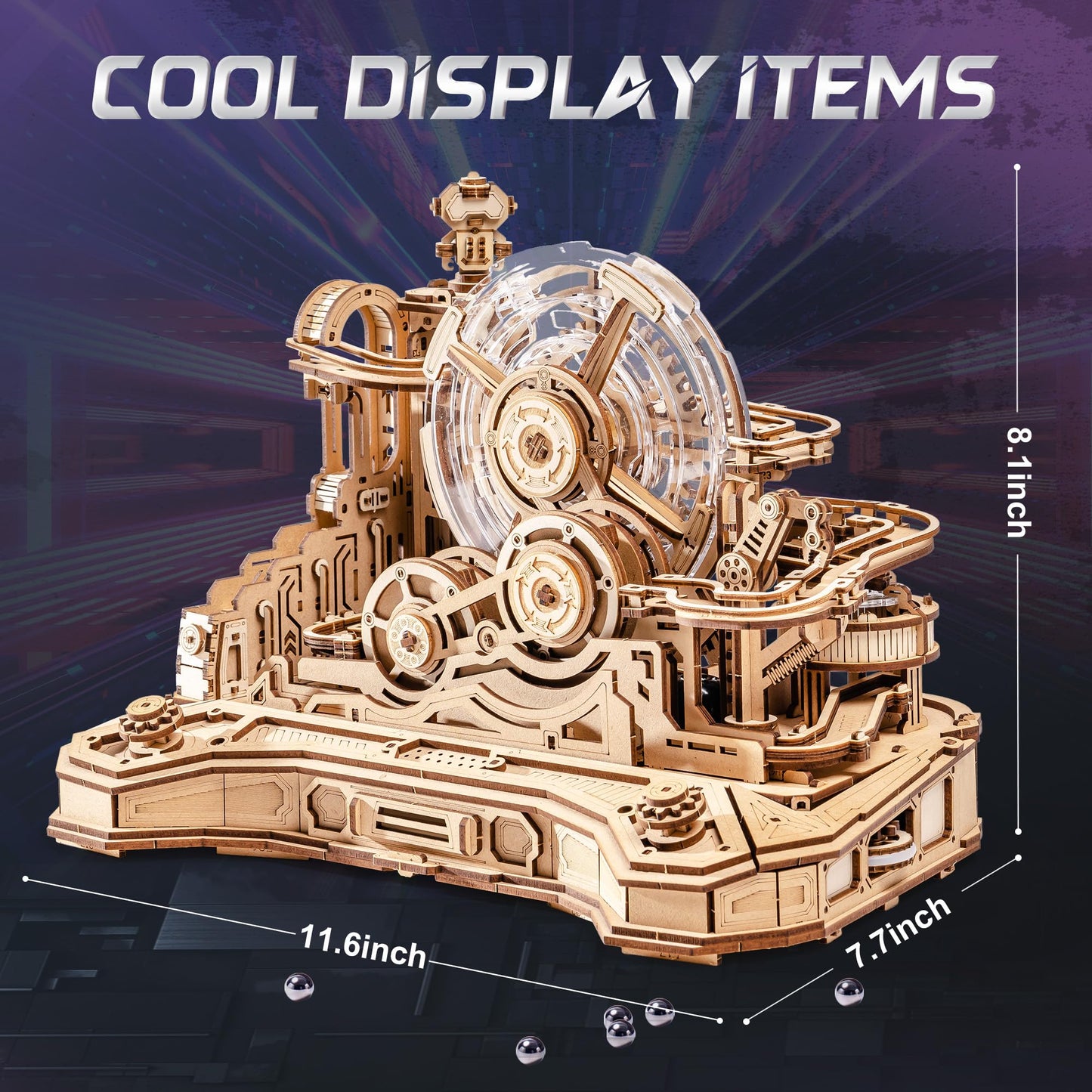 ROKR 3D Marble Run Puzzle – Gear Ball Challenge Pinball Model Kit (EGC01)