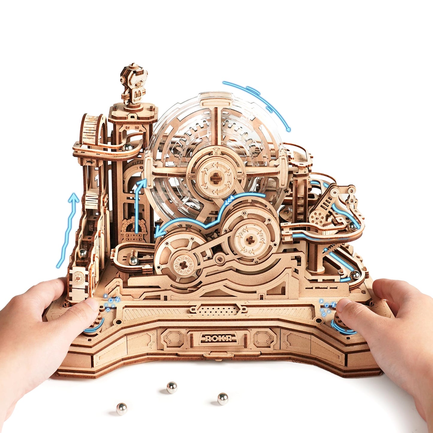ROKR 3D Marble Run Puzzle – Gear Ball Challenge Pinball Model Kit (EGC01)