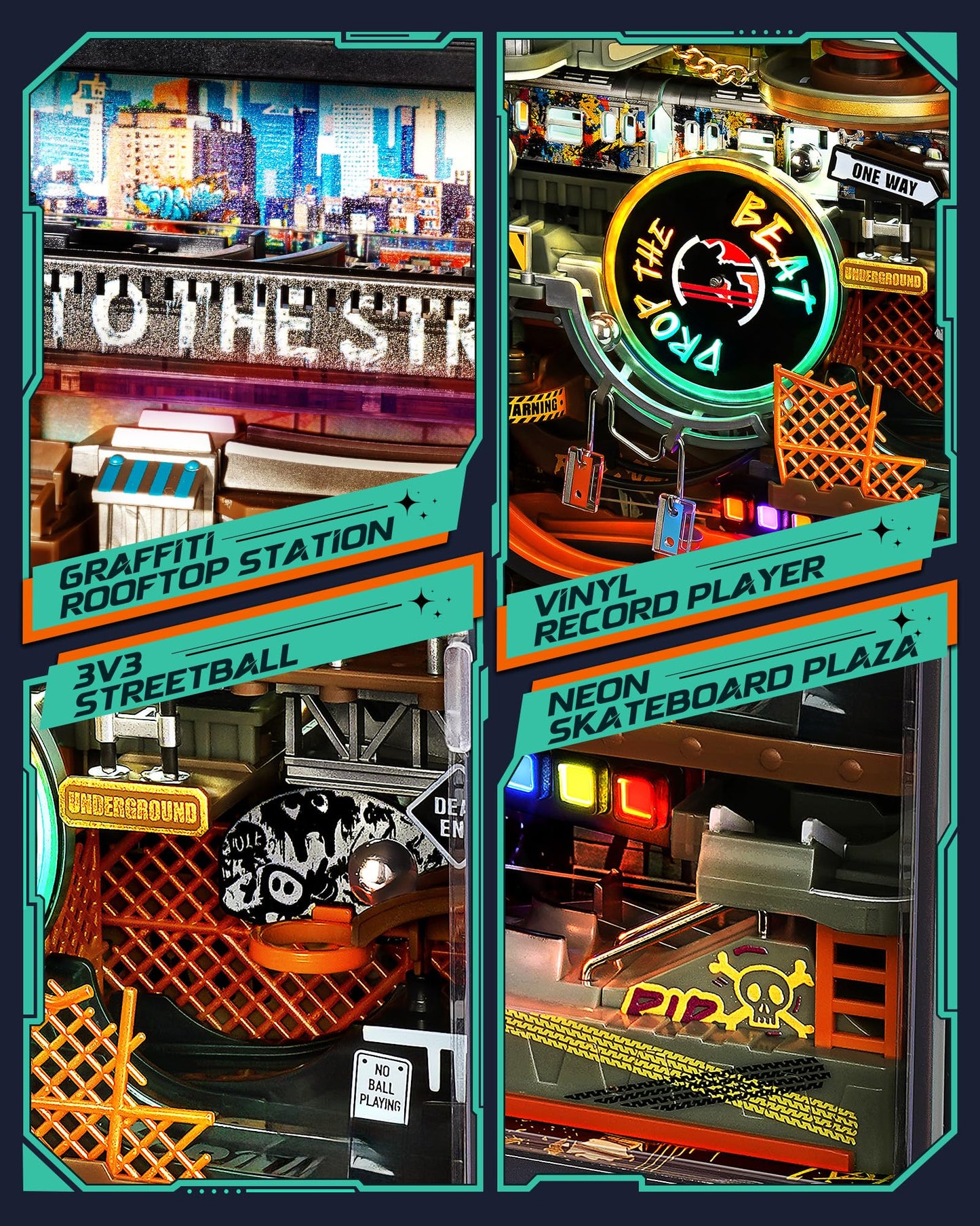 ROKR Marble Run MR03S: Mechanical 3D Puzzle Kit for Adults & Teens – Hip-Hop Street